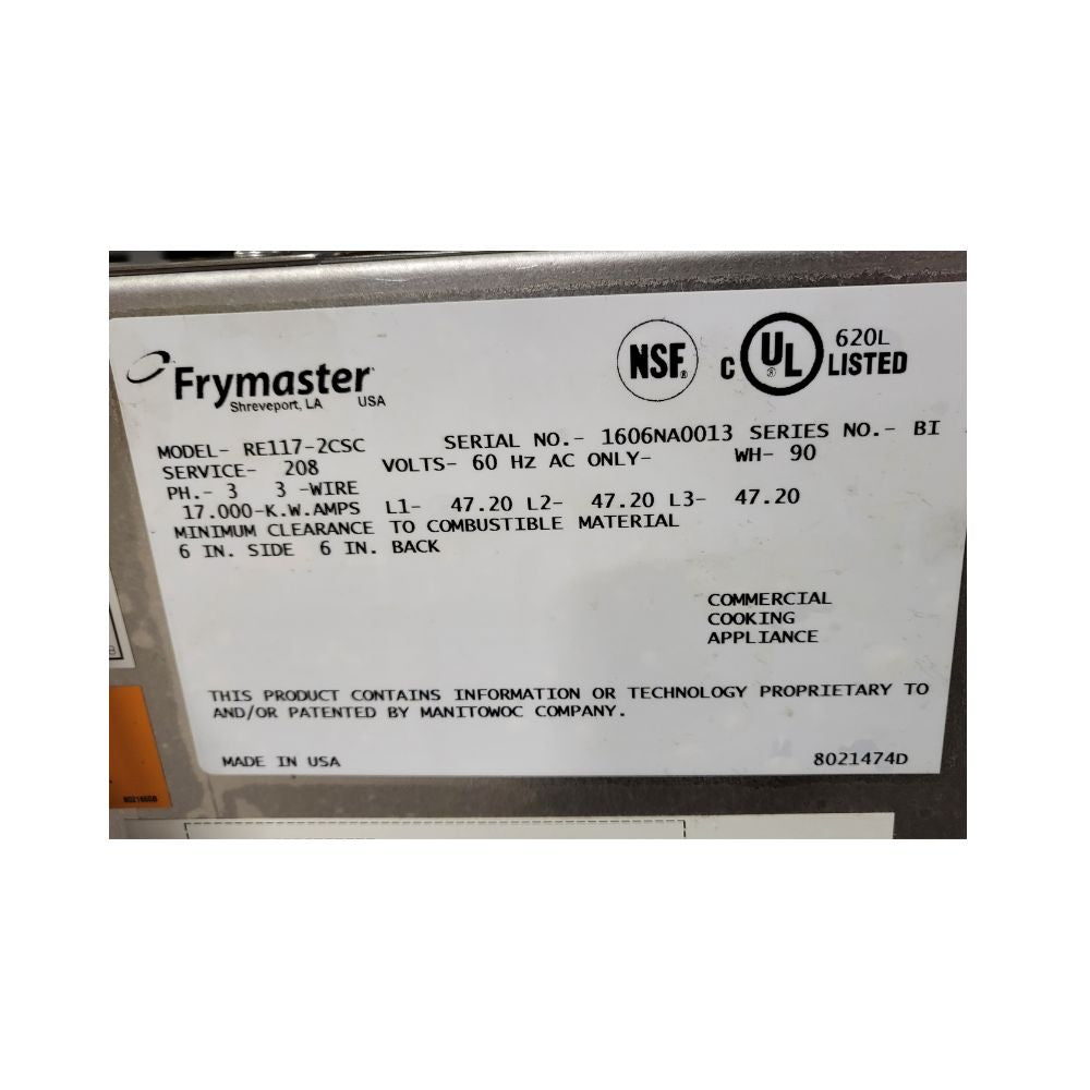Thumbnail - Frymaster RE117-2CSC Fryer