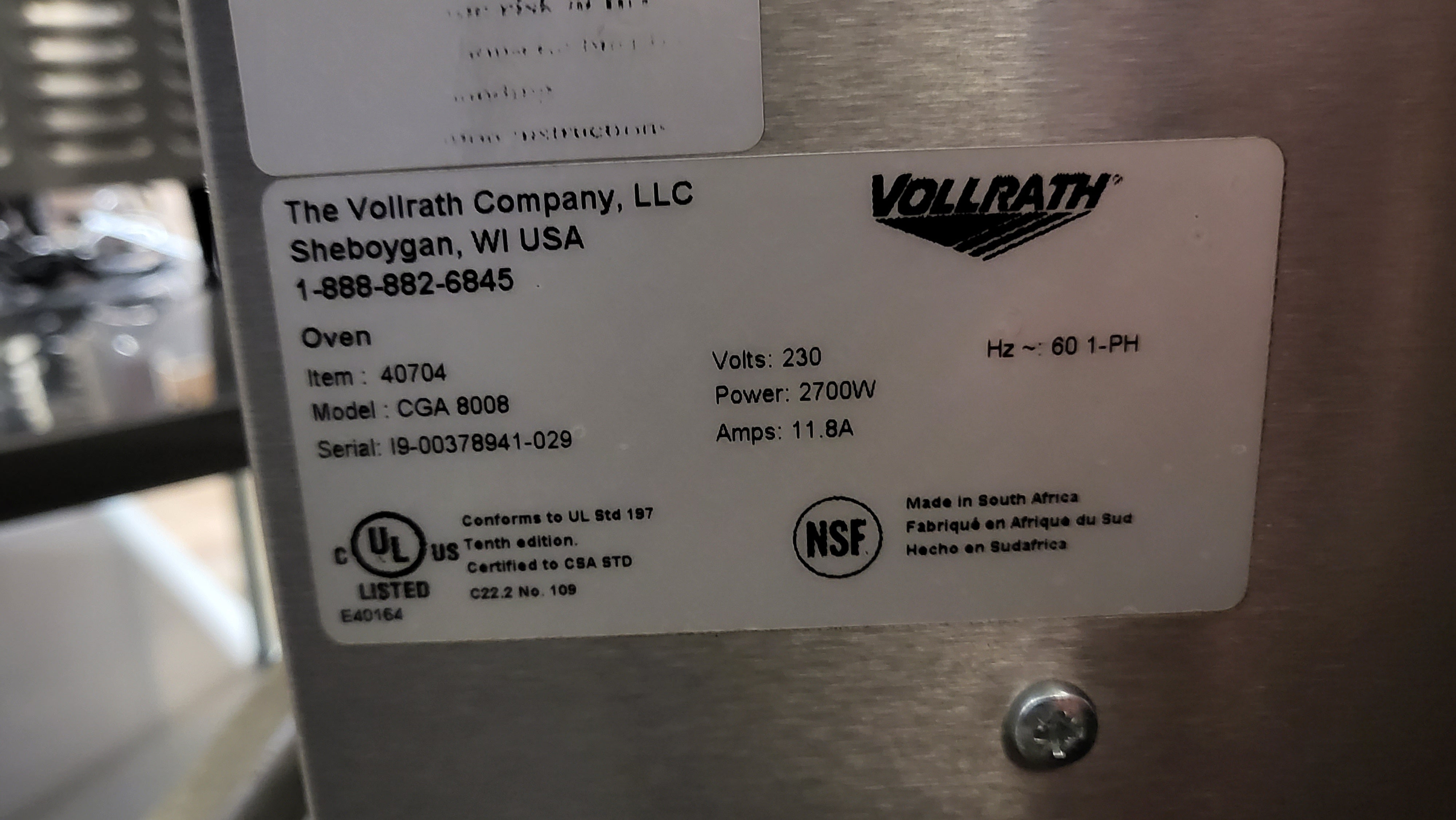 Thumbnail - Vollrath CGA 8008 Rotisserie Oven