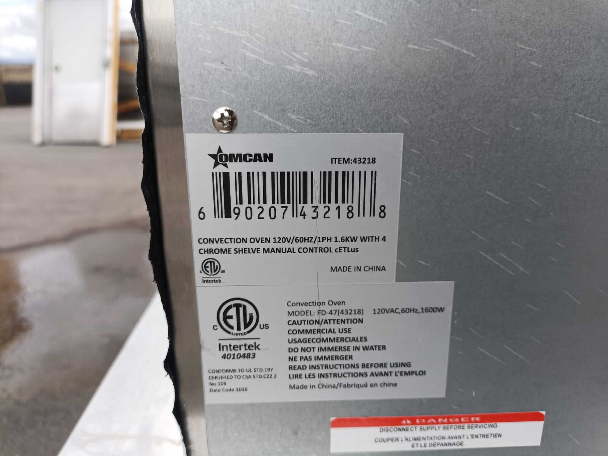 Omcan 43218 Convection Oven
