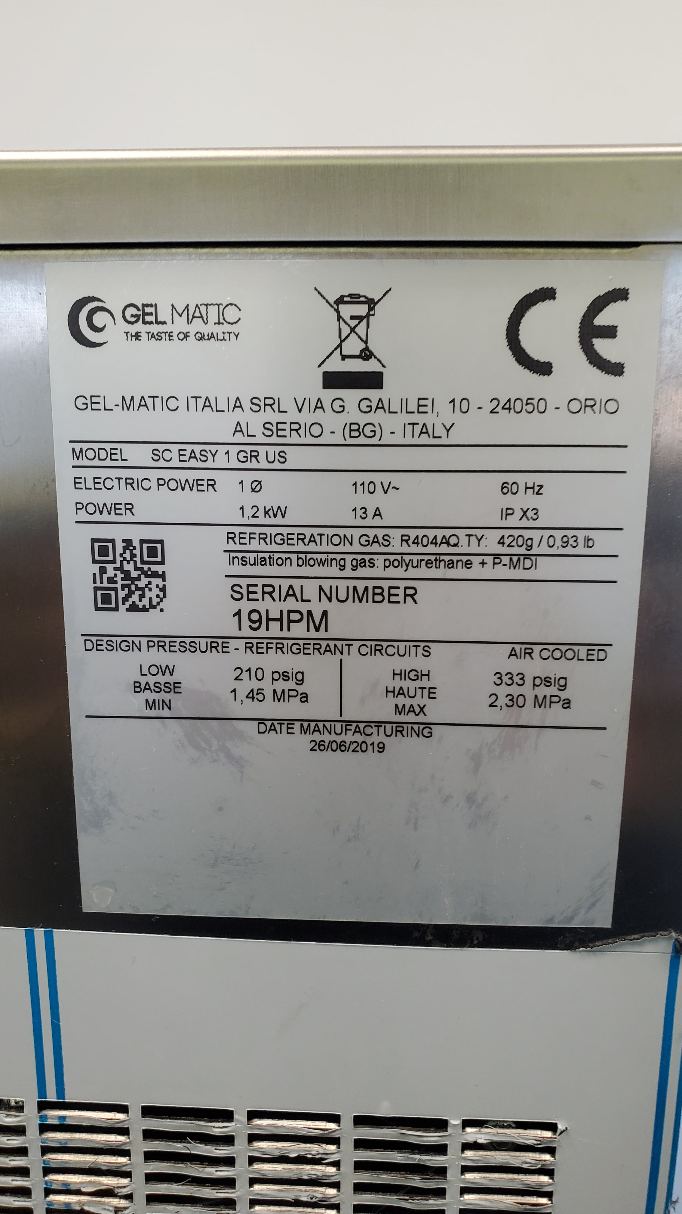 Thumbnail - Gelmatic SC EASY 1 GR Soft Serve Machine