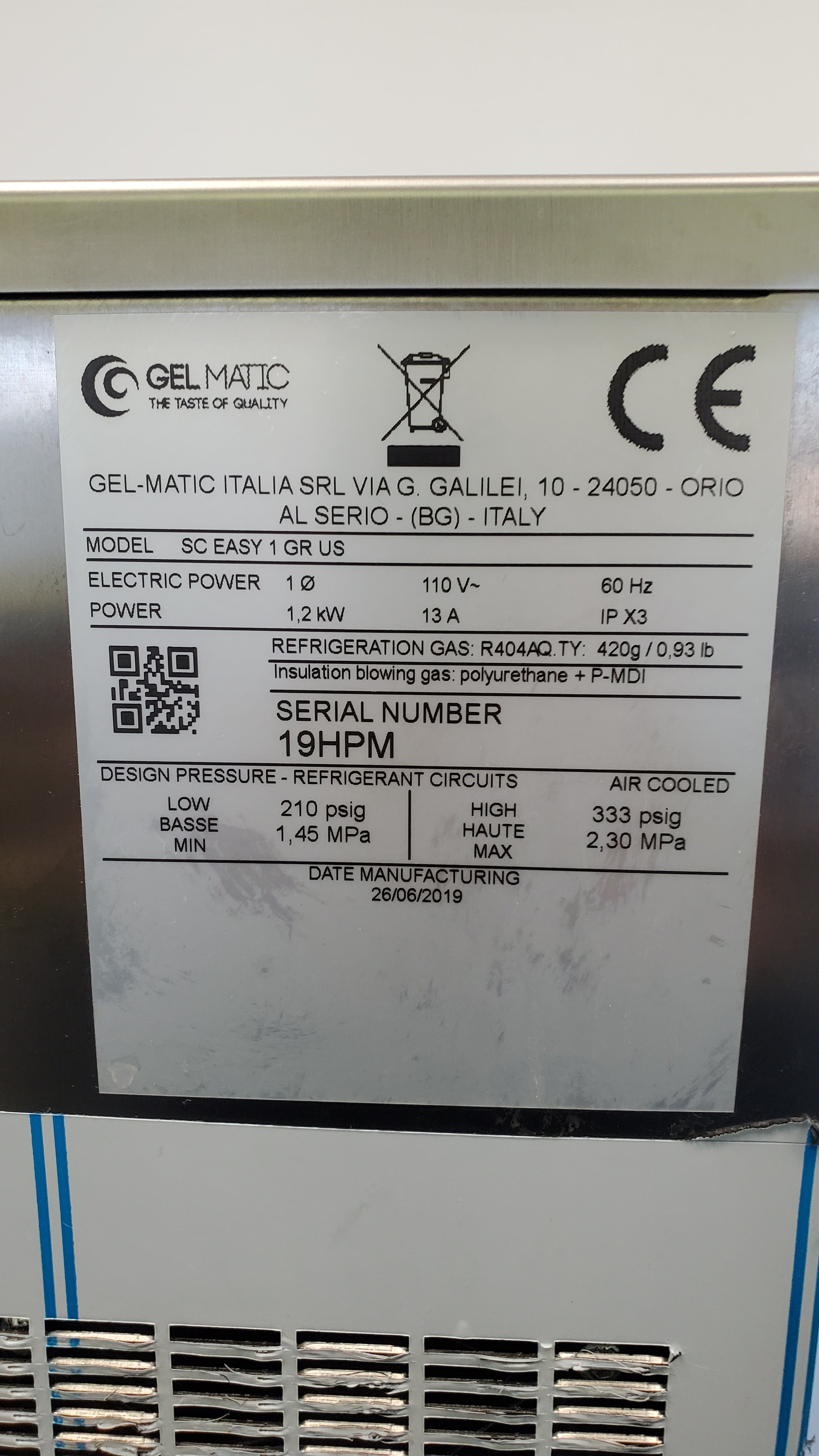 Gelmatic SC EASY 1 GR Soft Serve Machine