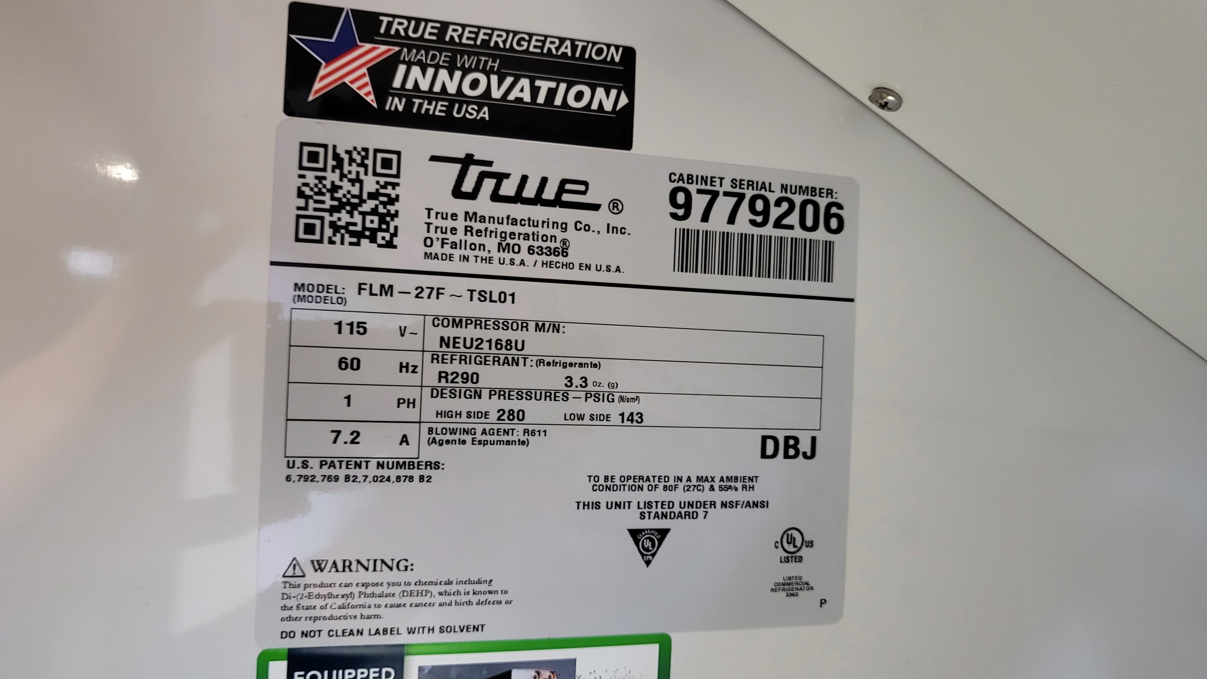 True FLM-27F TSL01 Full Length Freezer