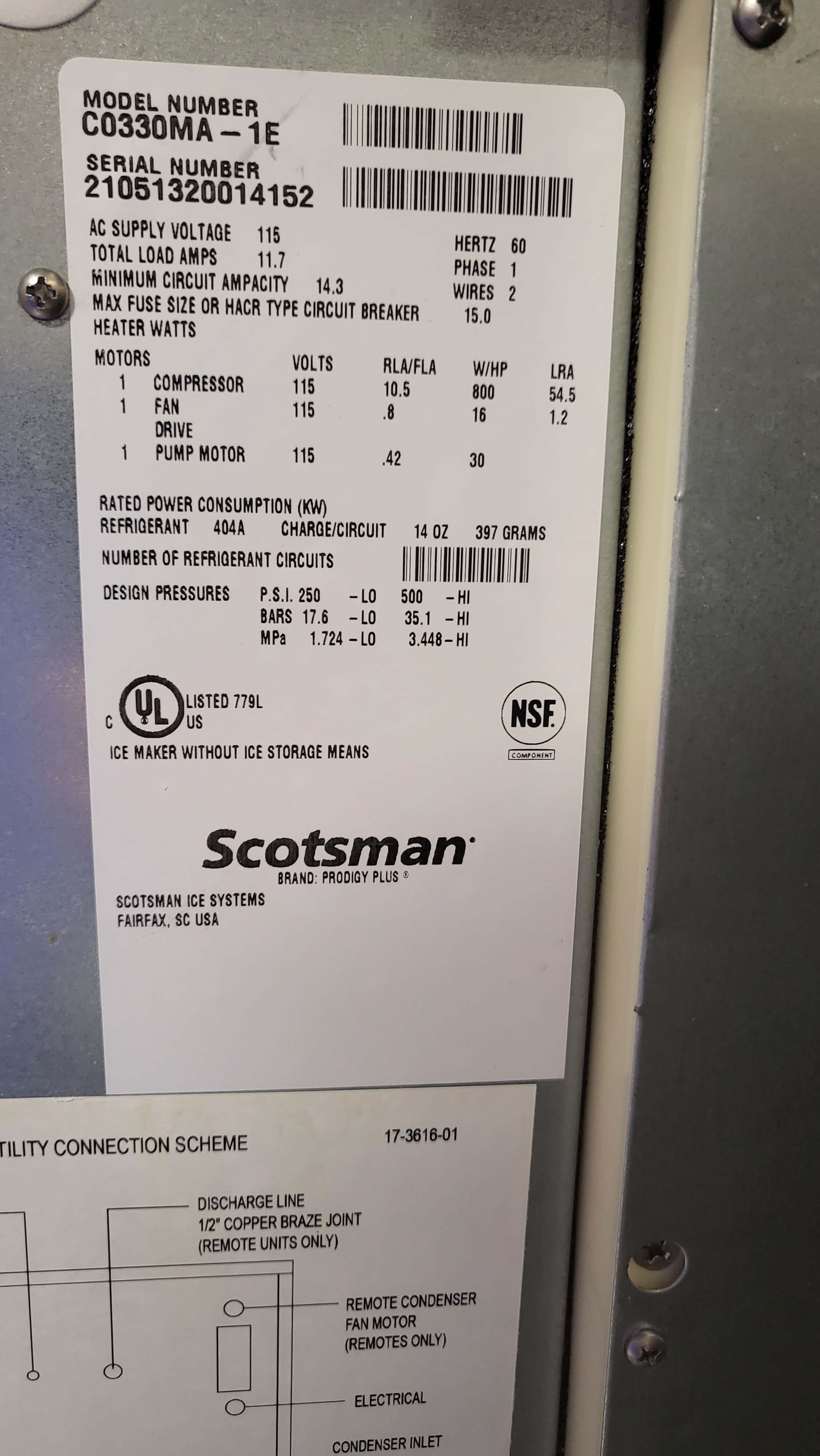 Scotsman C0330MA-1 Ice Machine