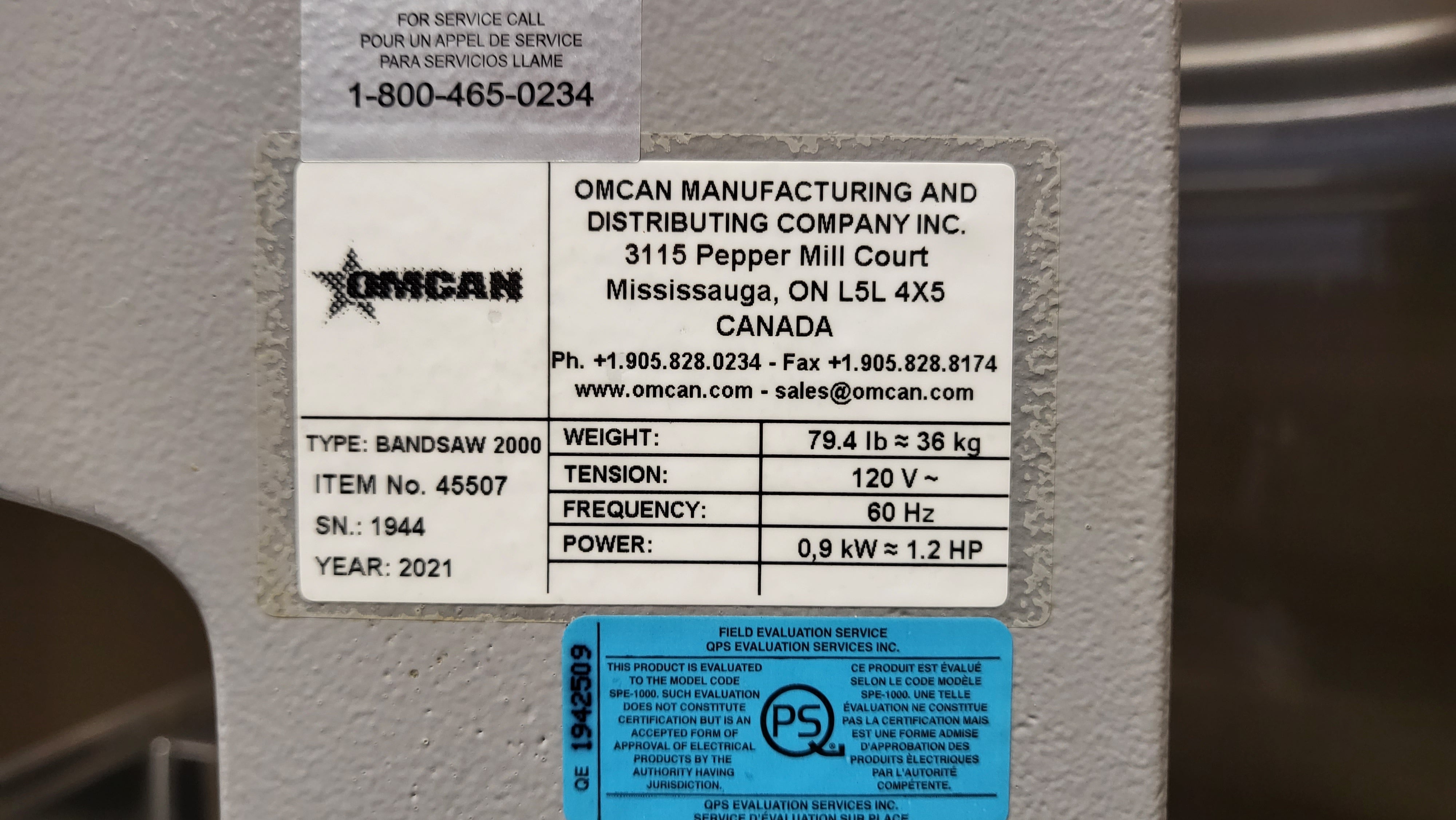 Omcan Bandsaw 2000 Tabletop