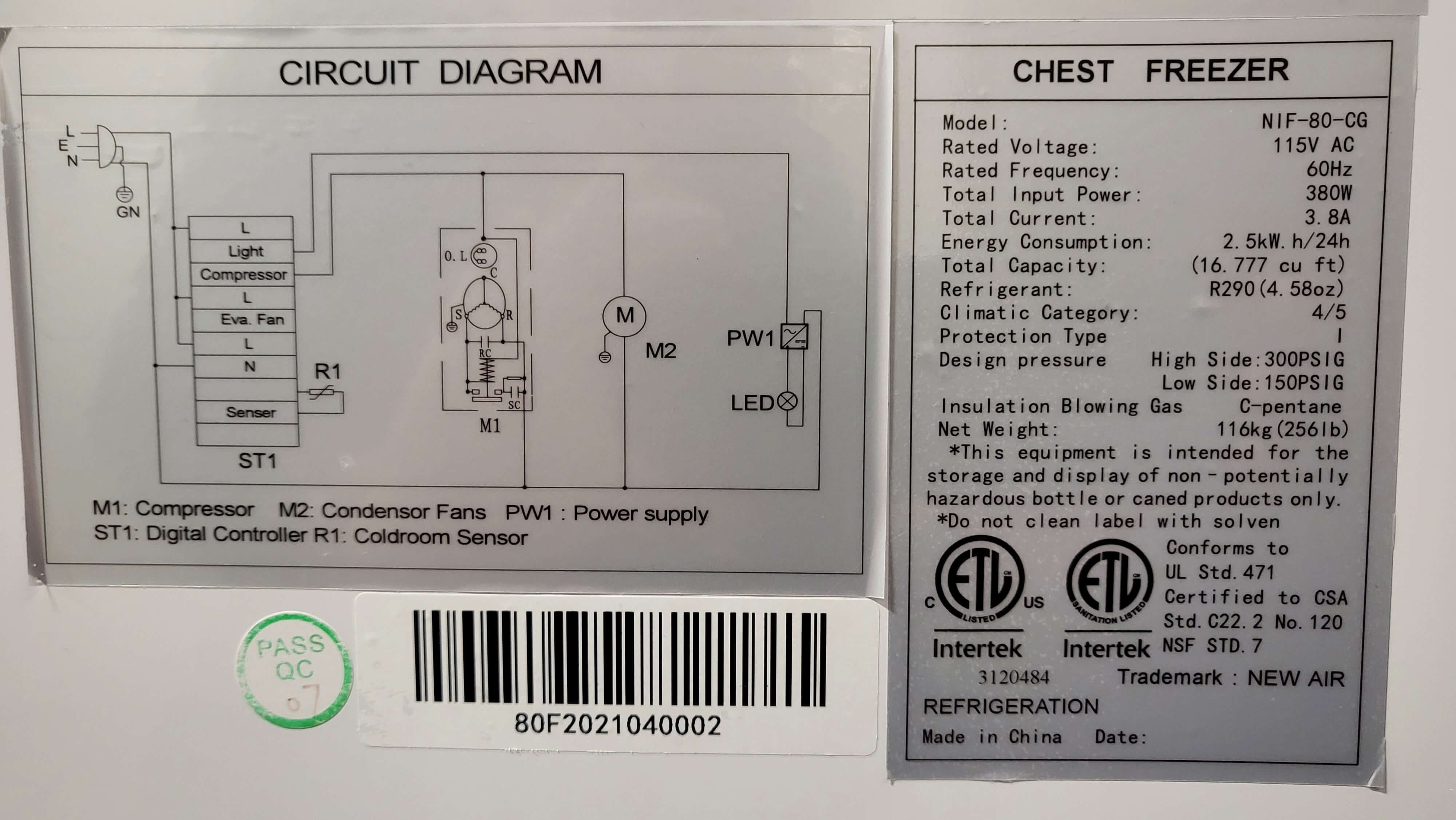 Thumbnail - New Air NIF-80-CG Chest Freezer