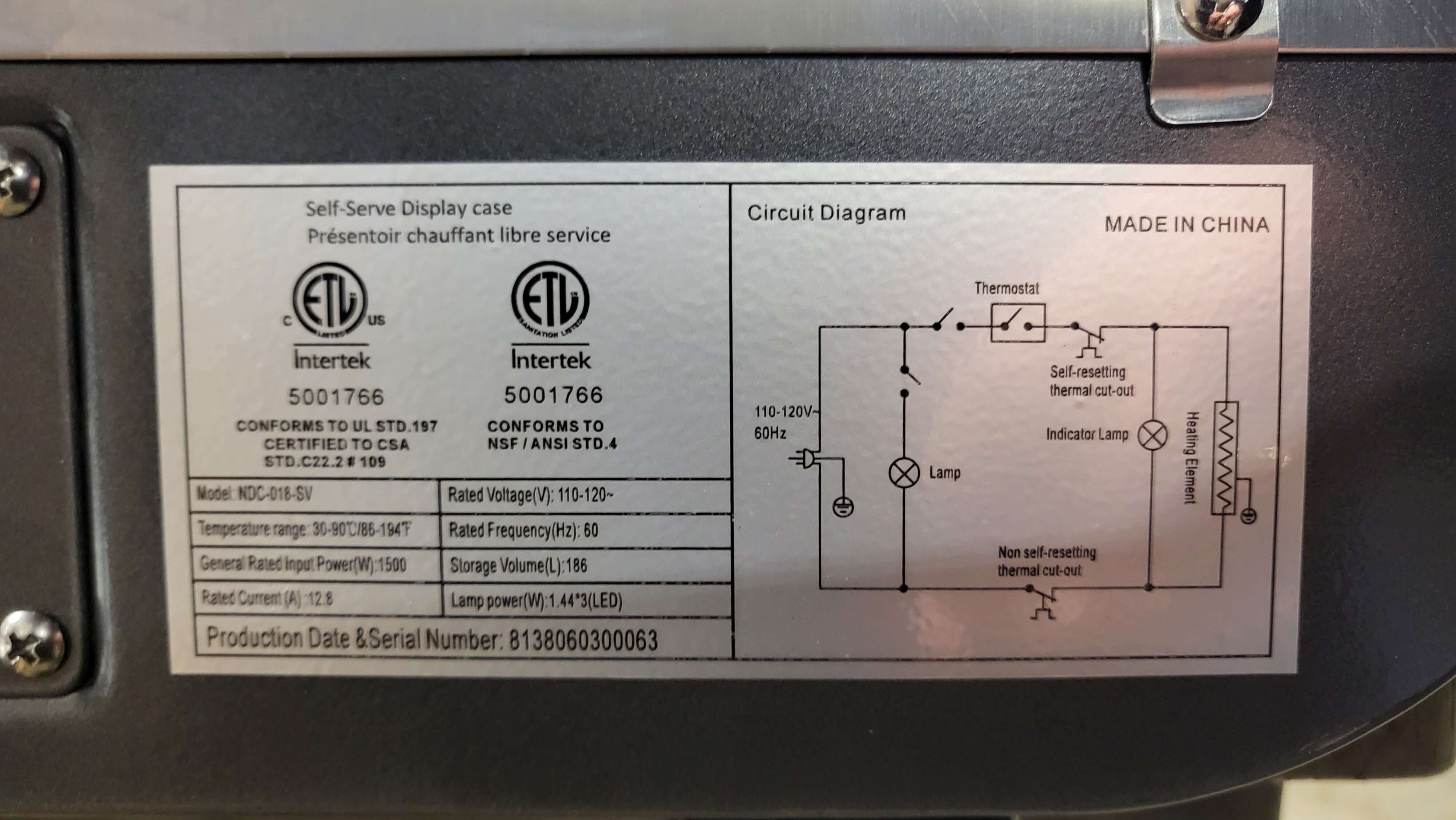 New Air NDC-018-SV Display Warmer Case