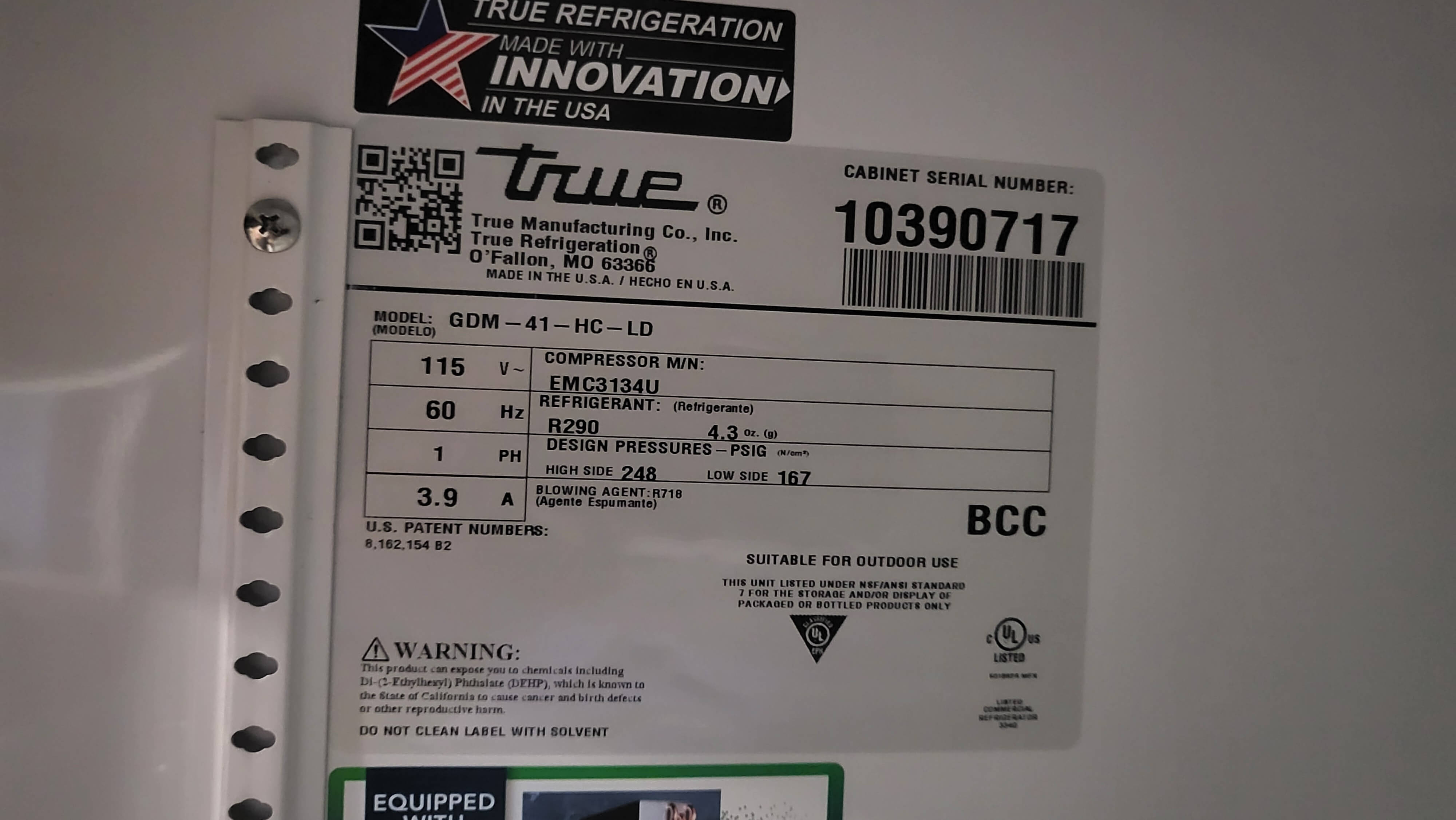True GDM-41-HC-LD Refrigerator