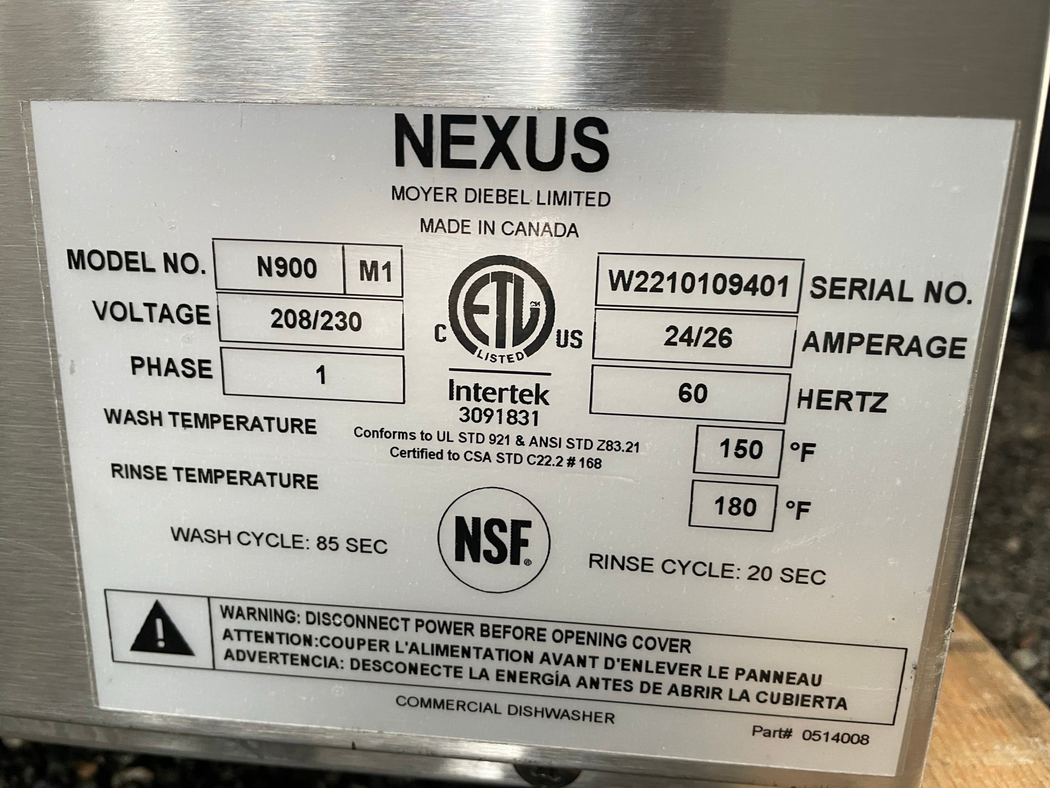 Thumbnail - Moyer Diebel Nexus N900 Dishwasher