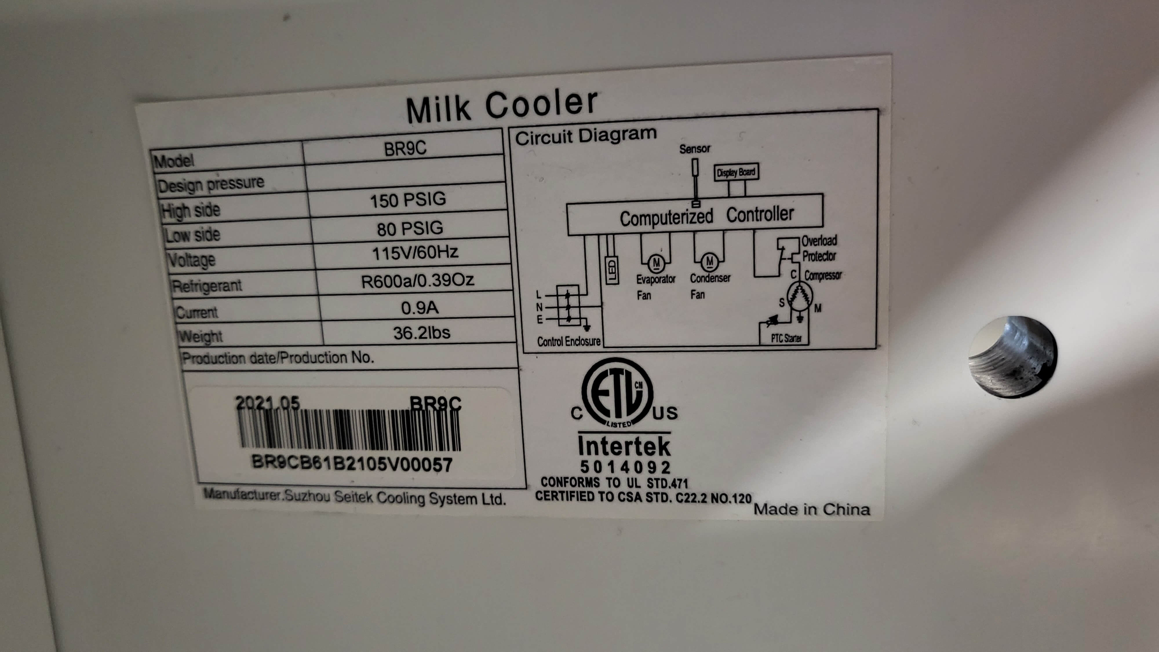 Thumbnail - Faema BR9C Refrigerated Milk Cooler