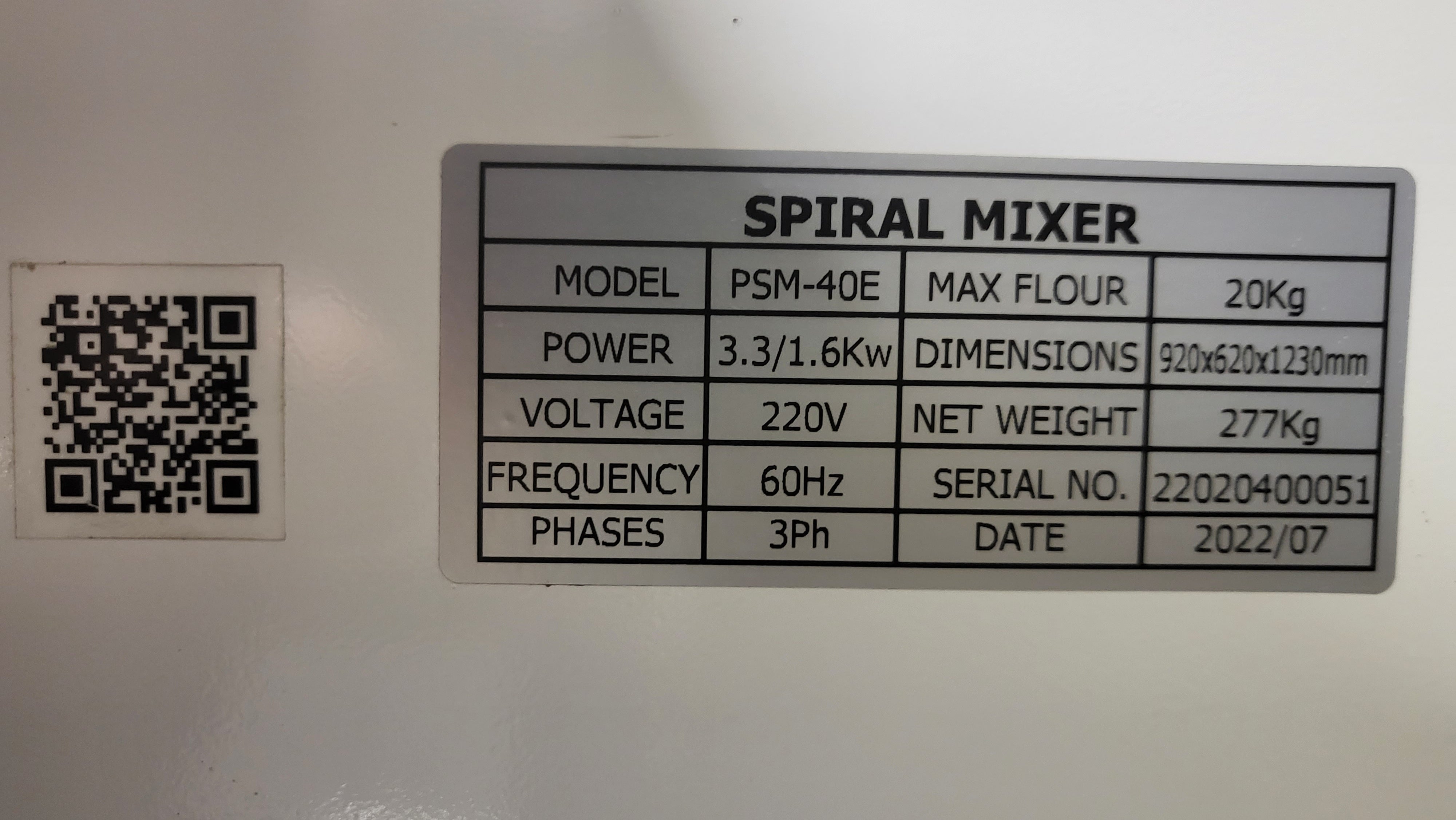 Thumbnail - MVP Primo Spiral Mixer, single motor, 2