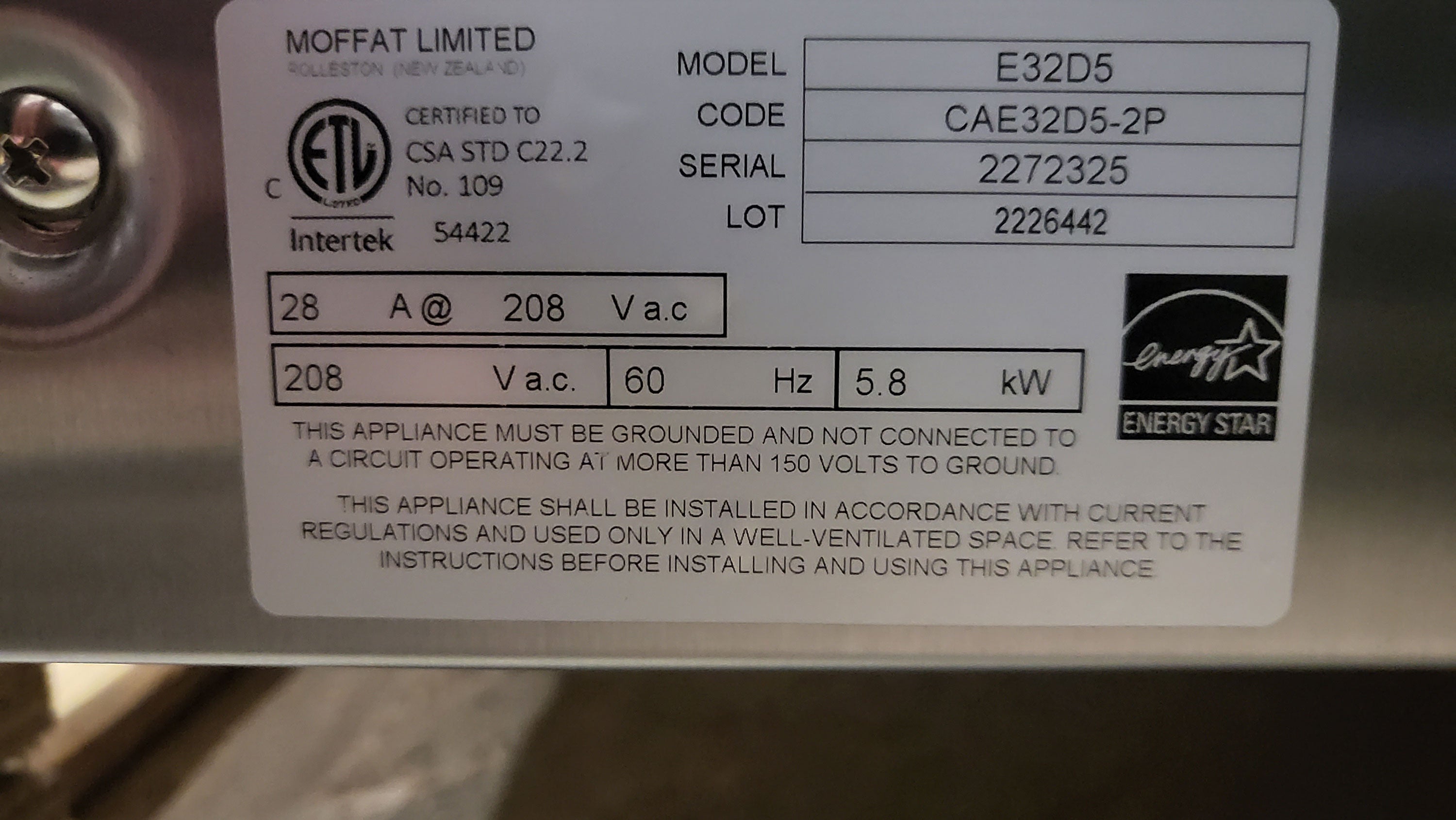 Thumbnail - Turbofan E32D5 Full Size Convection Oven