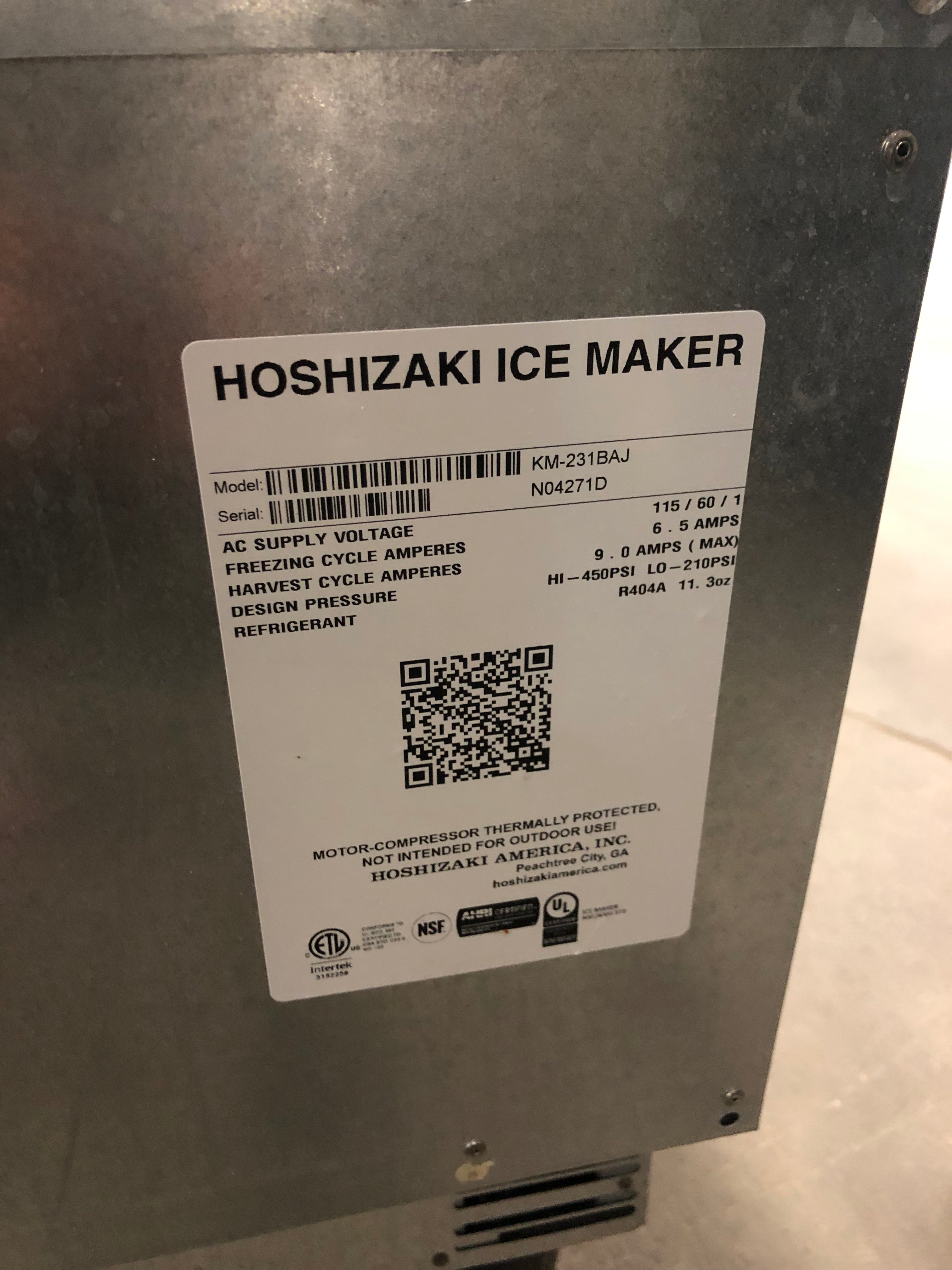 Thumbnail - Hoshizaki KM-231BAJ Ice Maker with Bin