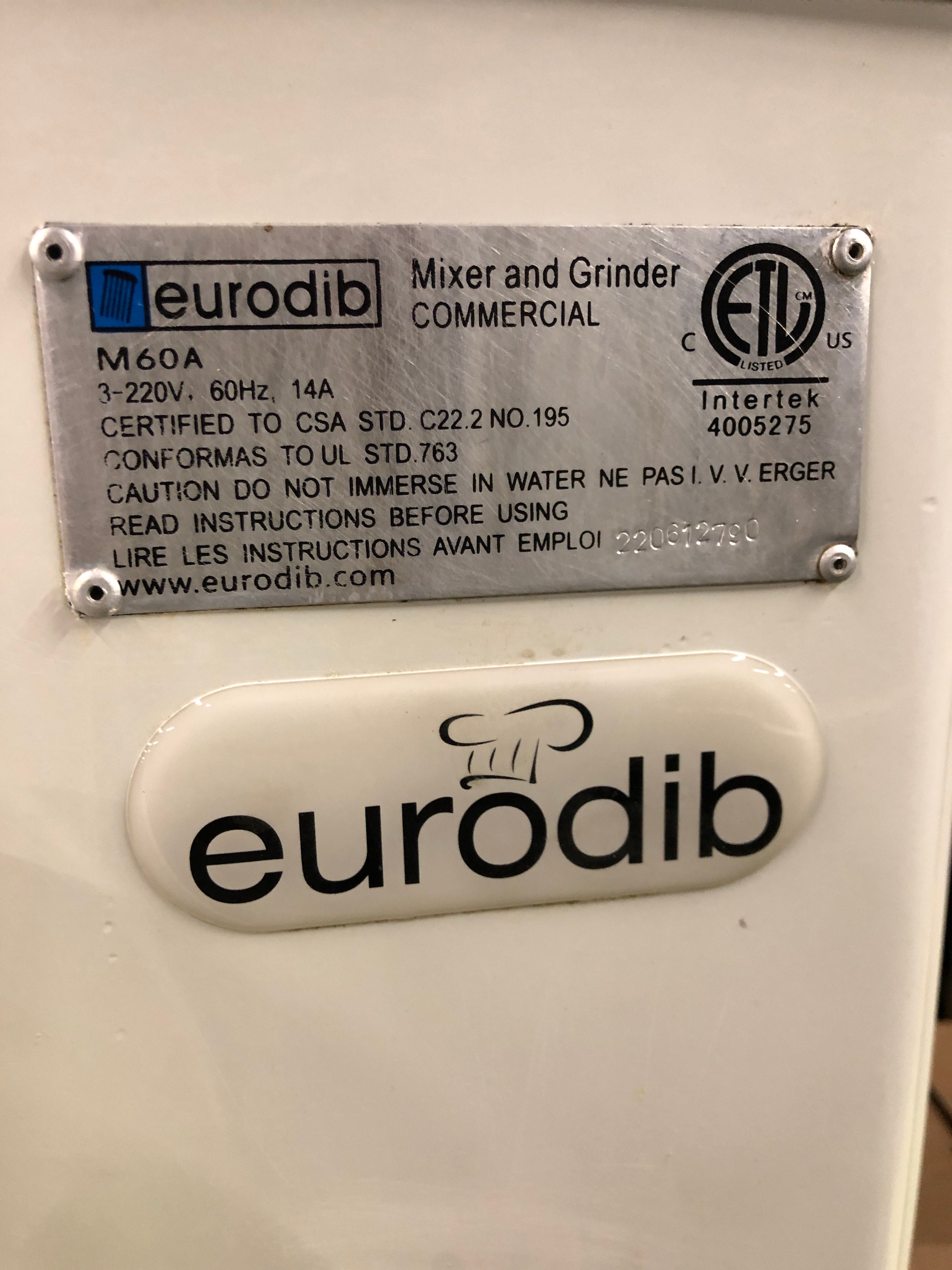 Thumbnail - Eurodib M60A Dough Mixer