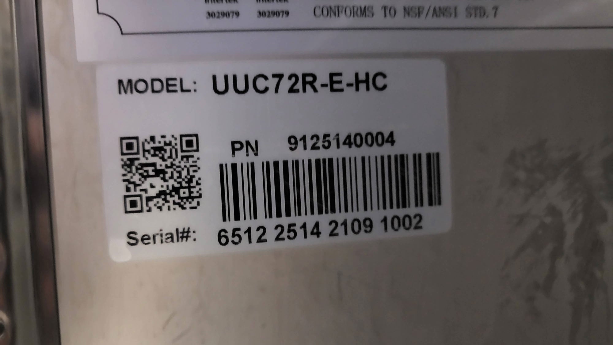 Danair UUC72R-E-HC Refrigerator
