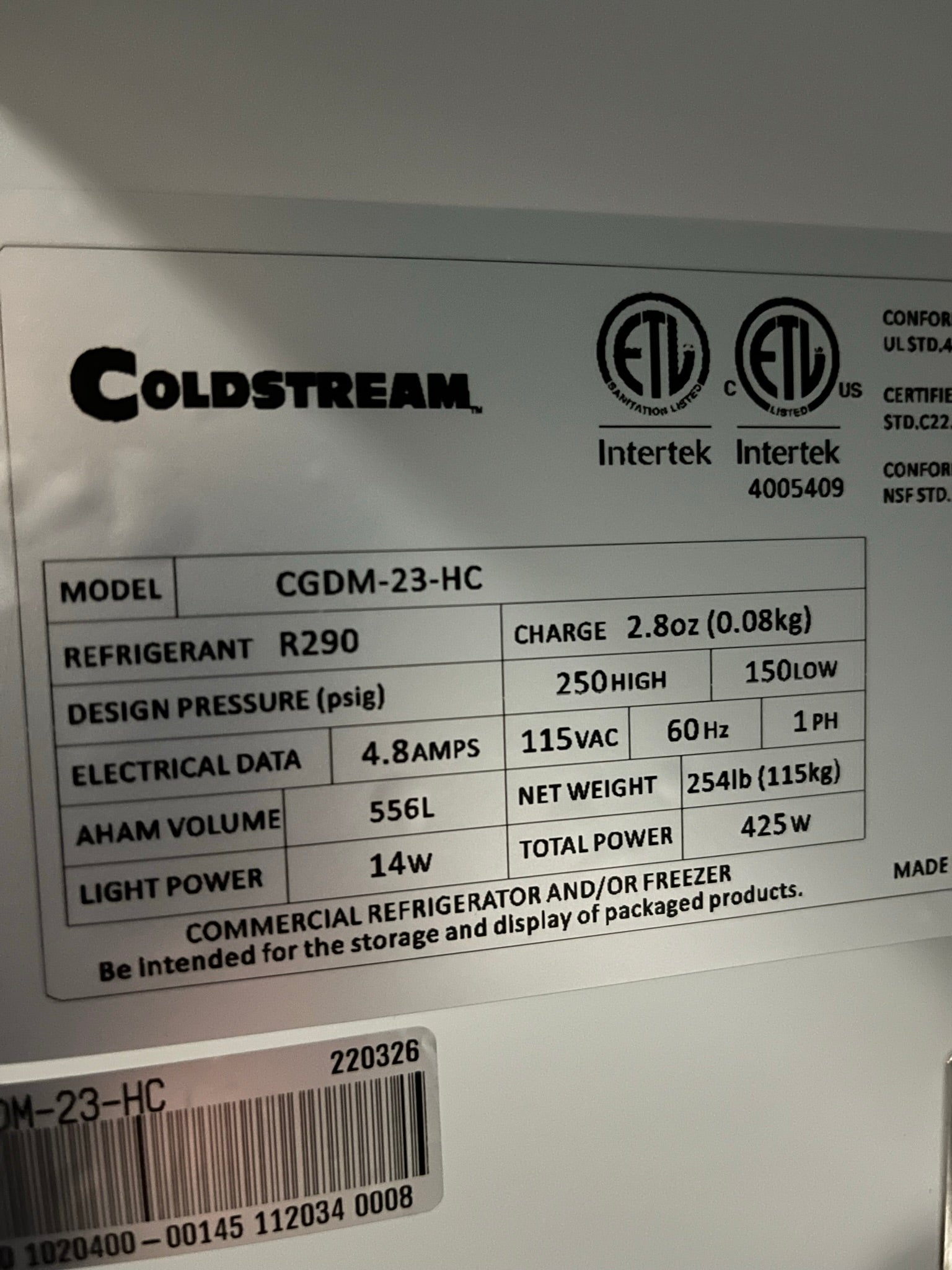 Coldsteam CGDM-23-HC Cooler