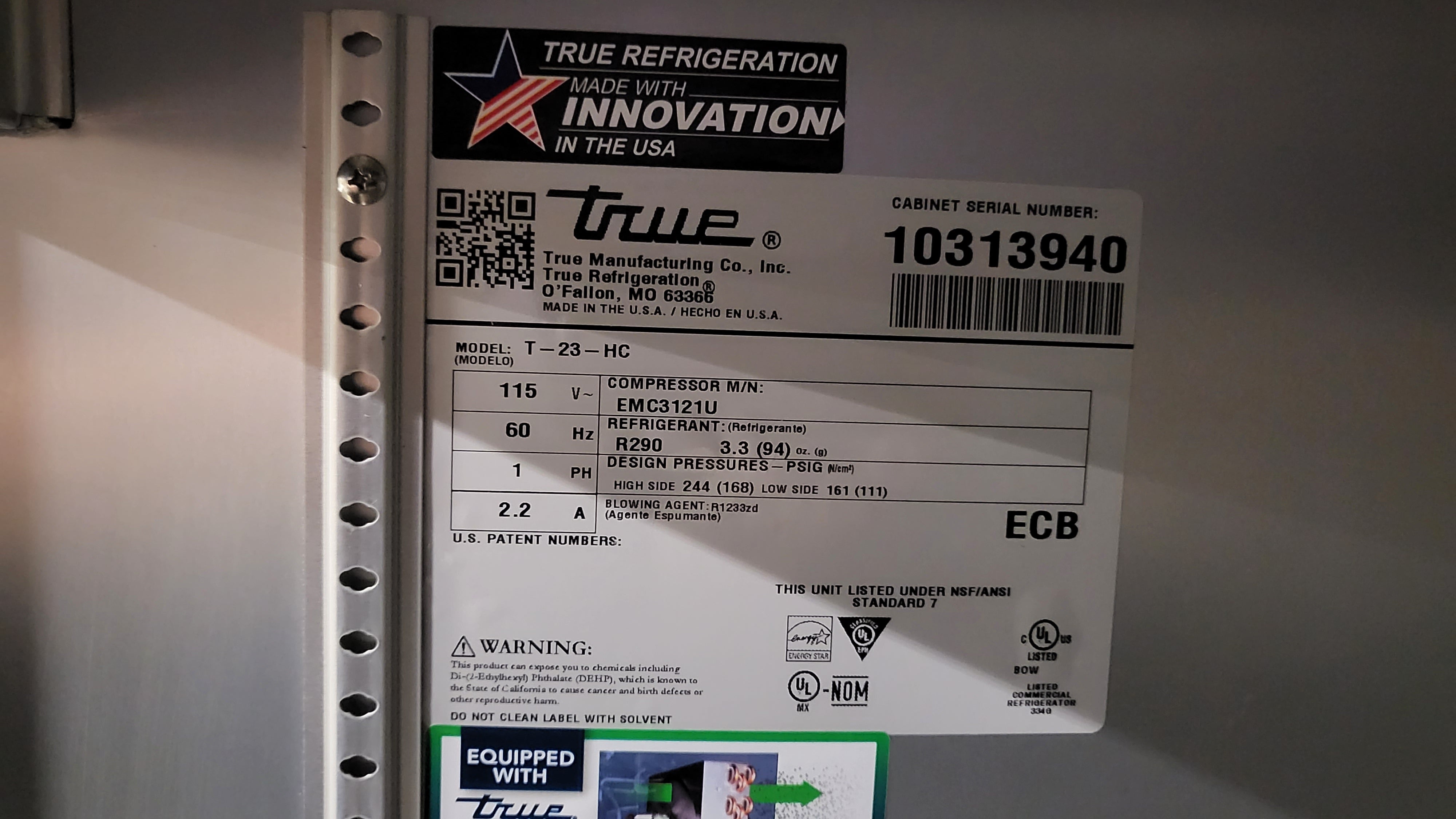 True T-23-HC Single Door Cooler