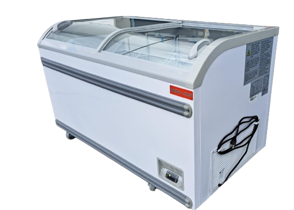 New Air NIF-56-CG 56? Curved Glass Island Freezer