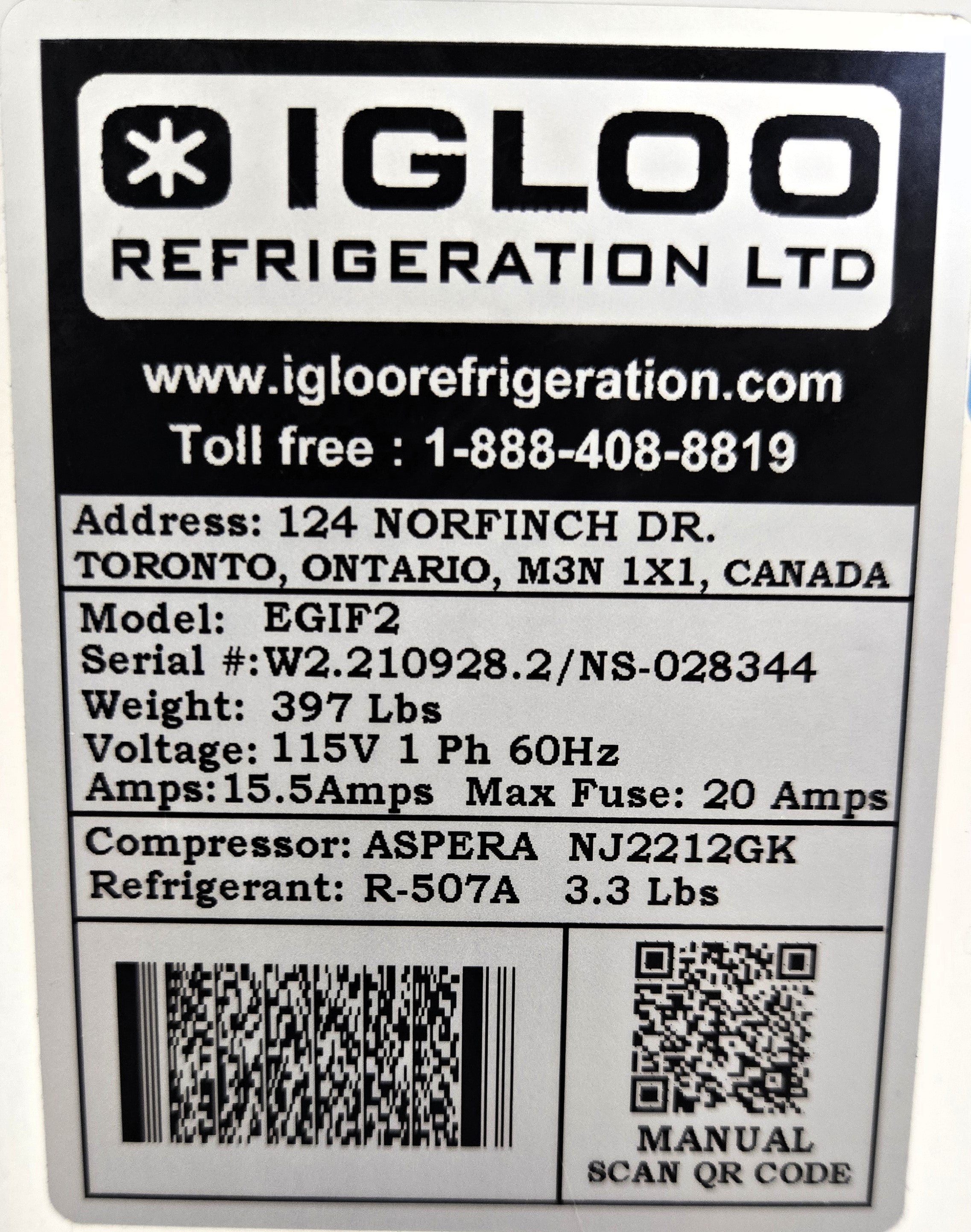 Igloo EGIF2 Gelato Ice Cream Freezer