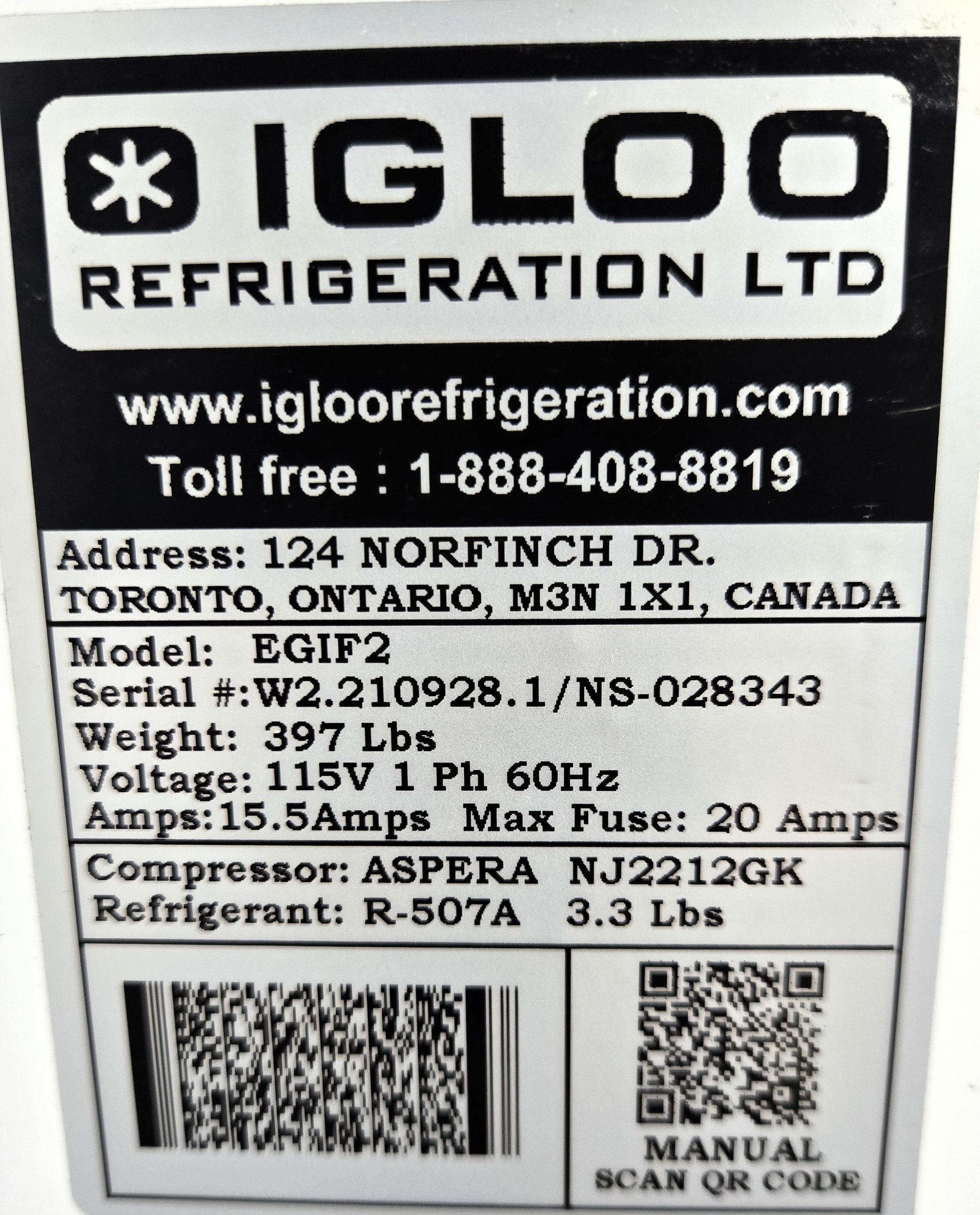 Igloo EGIF2 Gelato Ice Cream Freezer