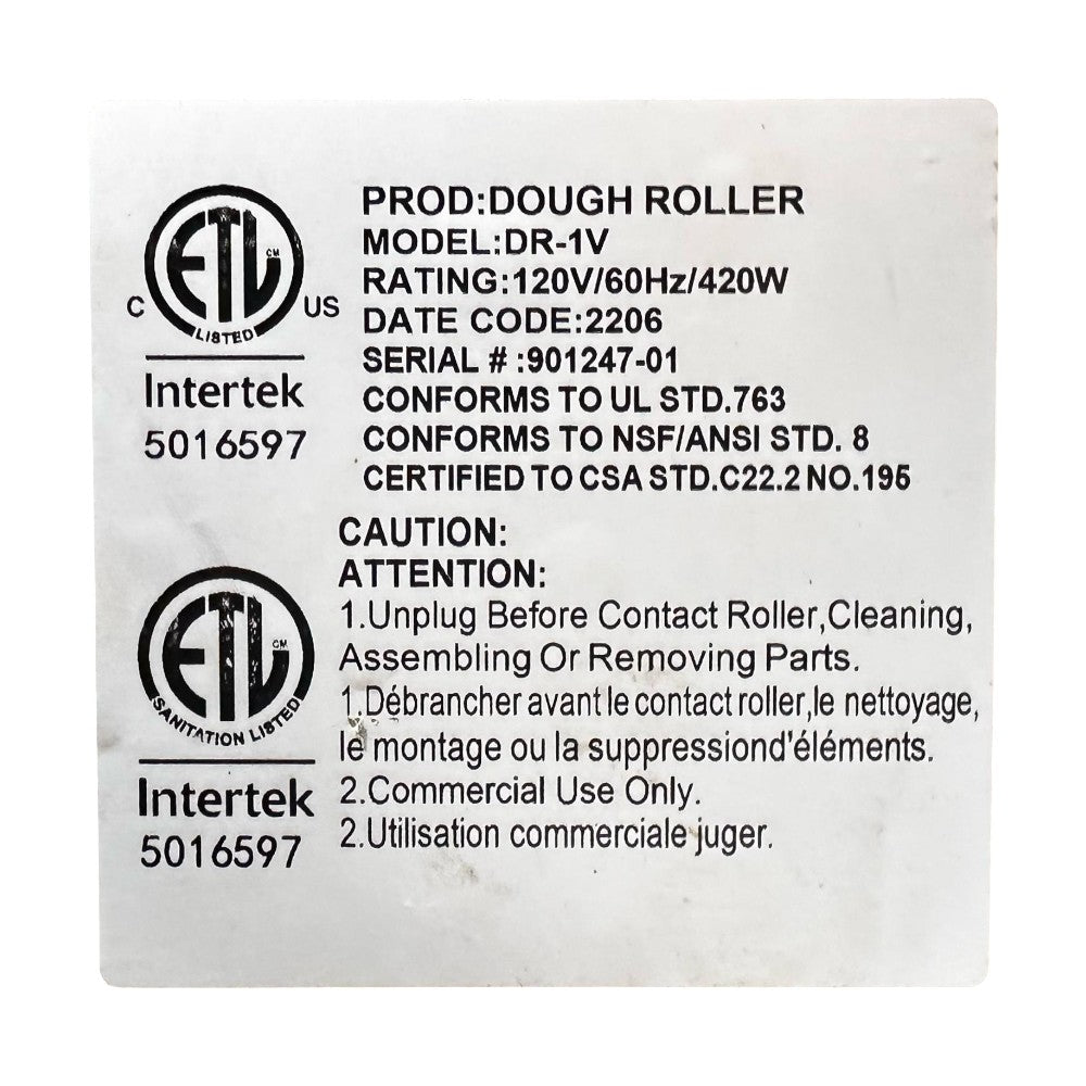 Omcan DR-1V Dough Roller