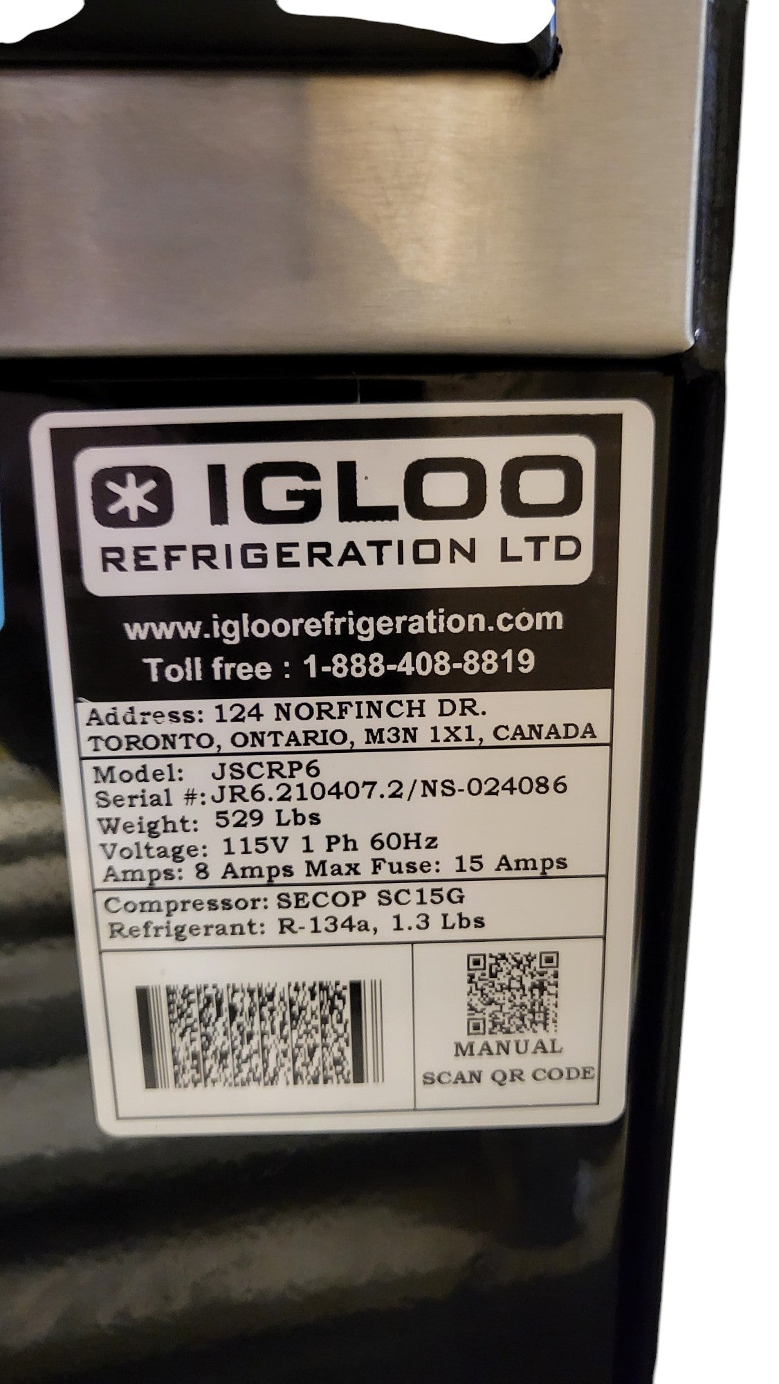 Igloo JSCRP6 Refrigerated Pastry Display Case