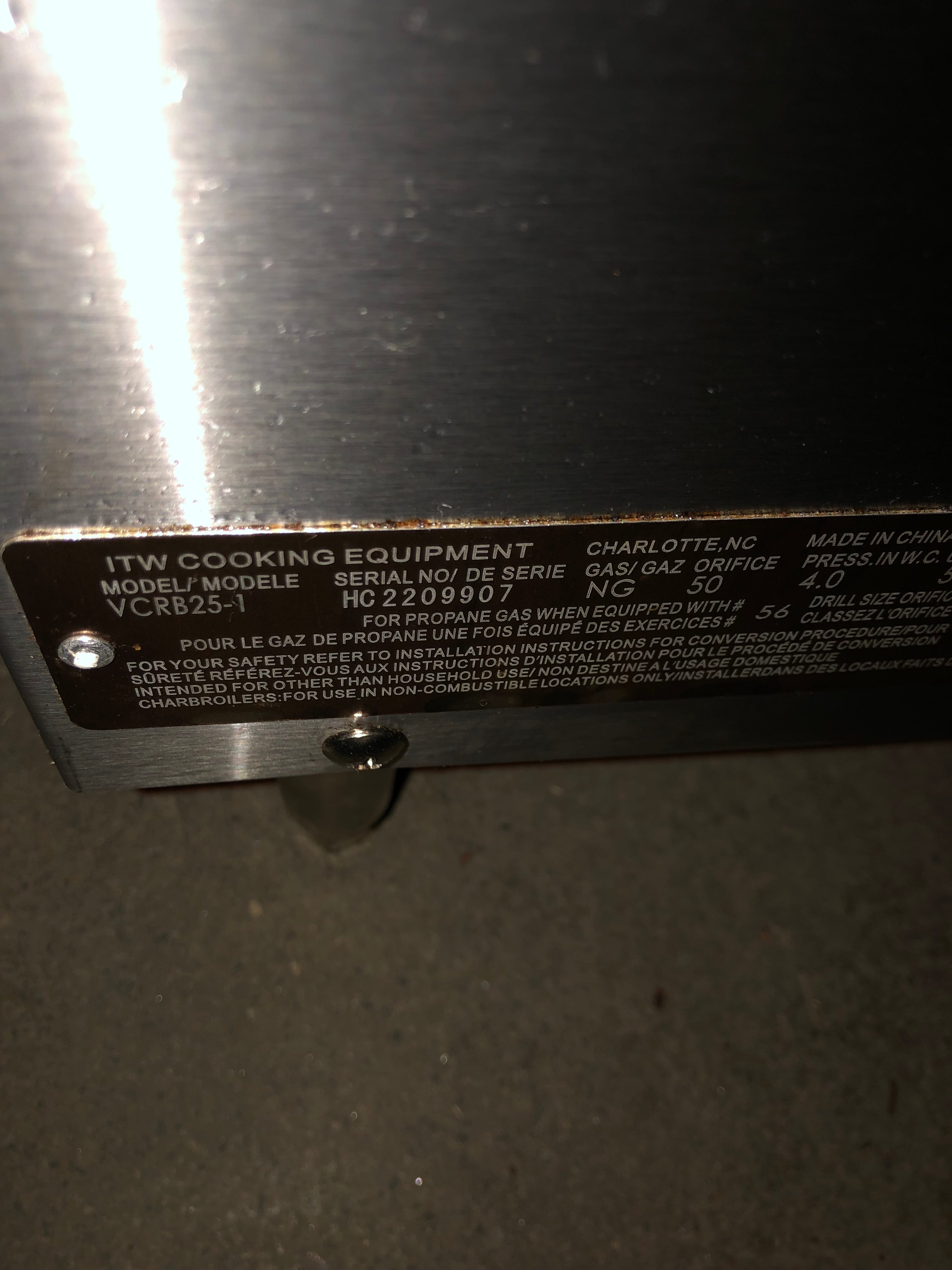 Vulcan VCRB25 Charbroiler