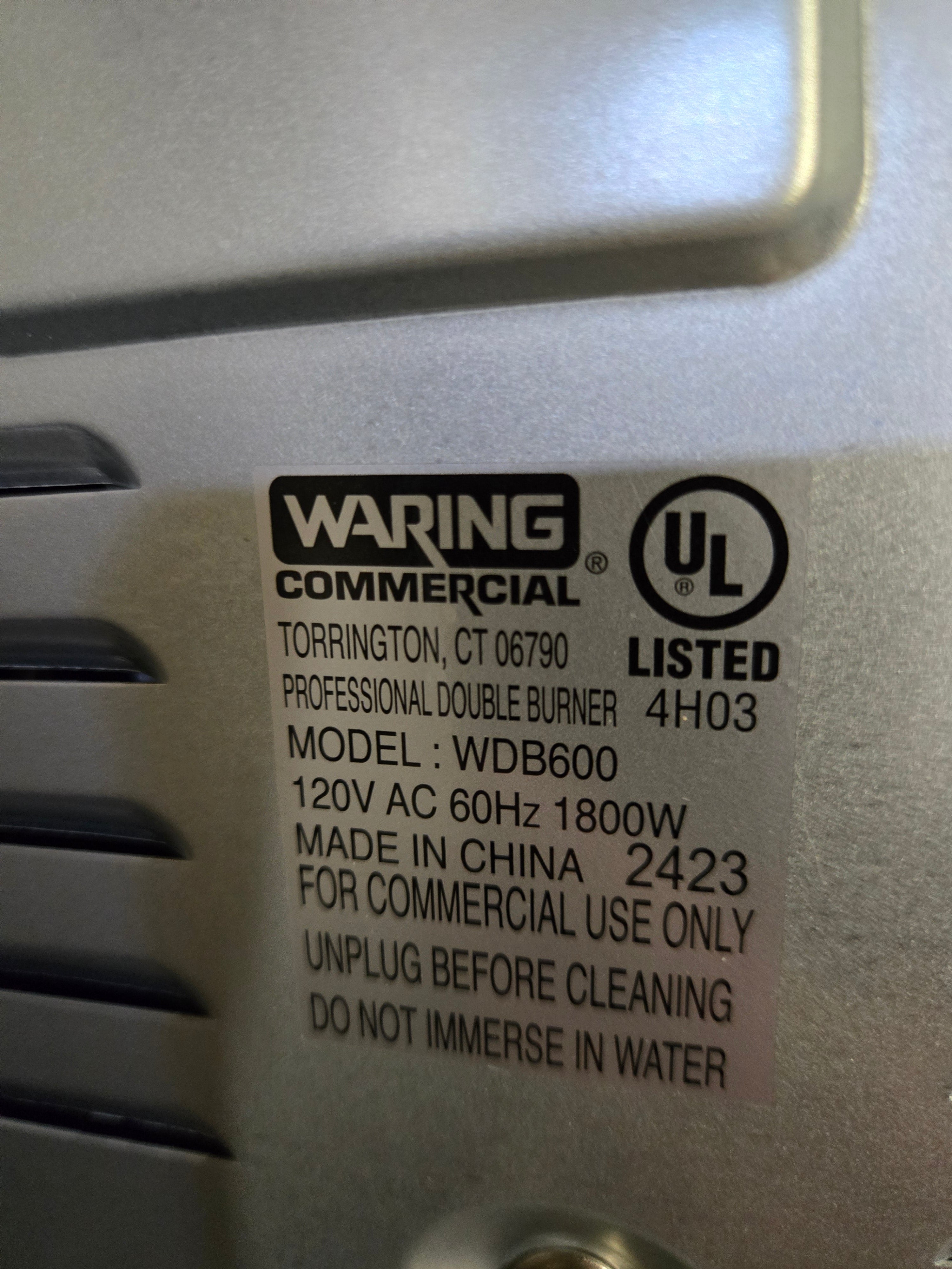 Waring WDB600 Double Burner Electric Hot Plate
