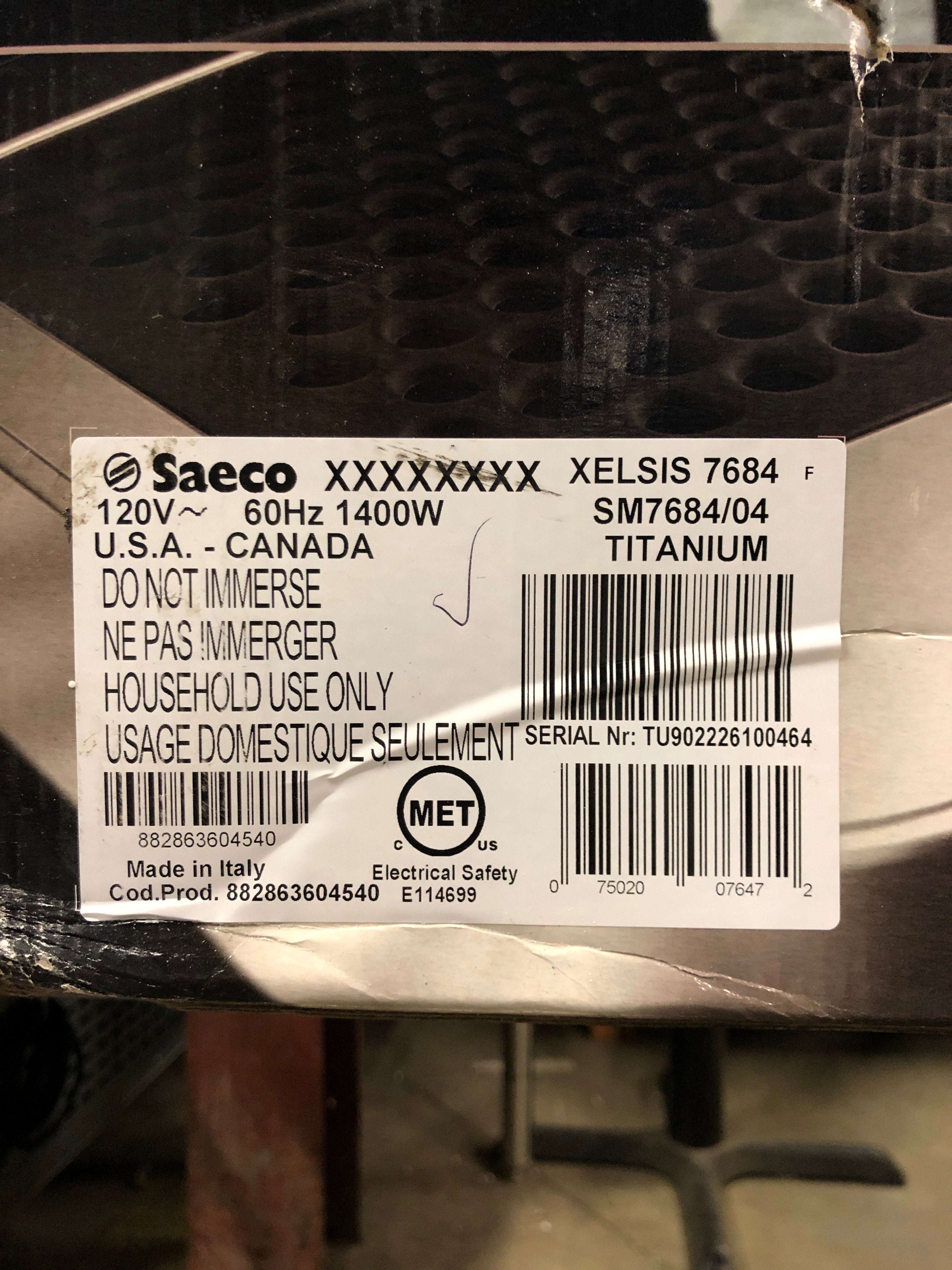 Thumbnail - Saeco Xelsis Fully Automatic Espresso Machine