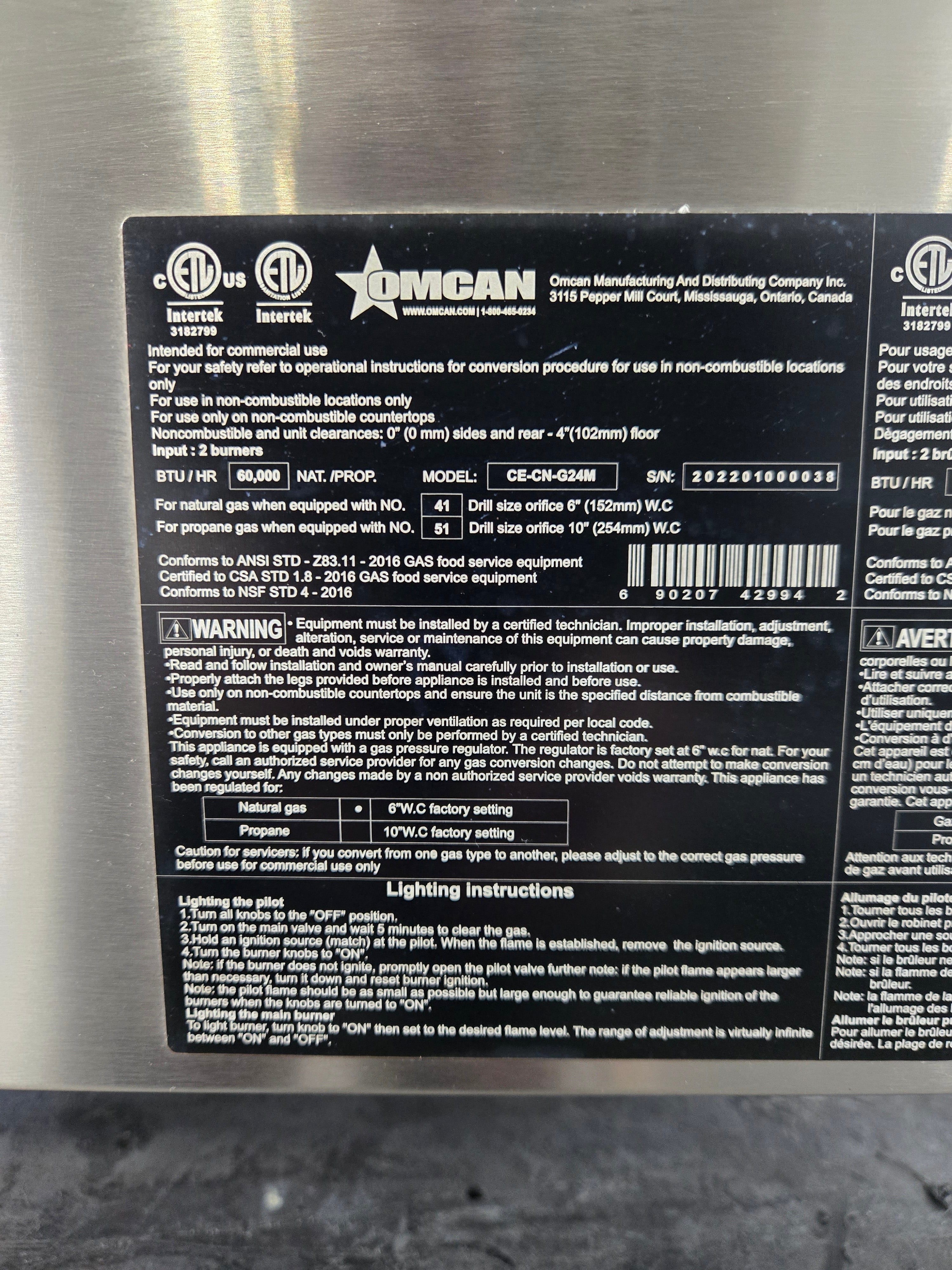 Omcan Griddle