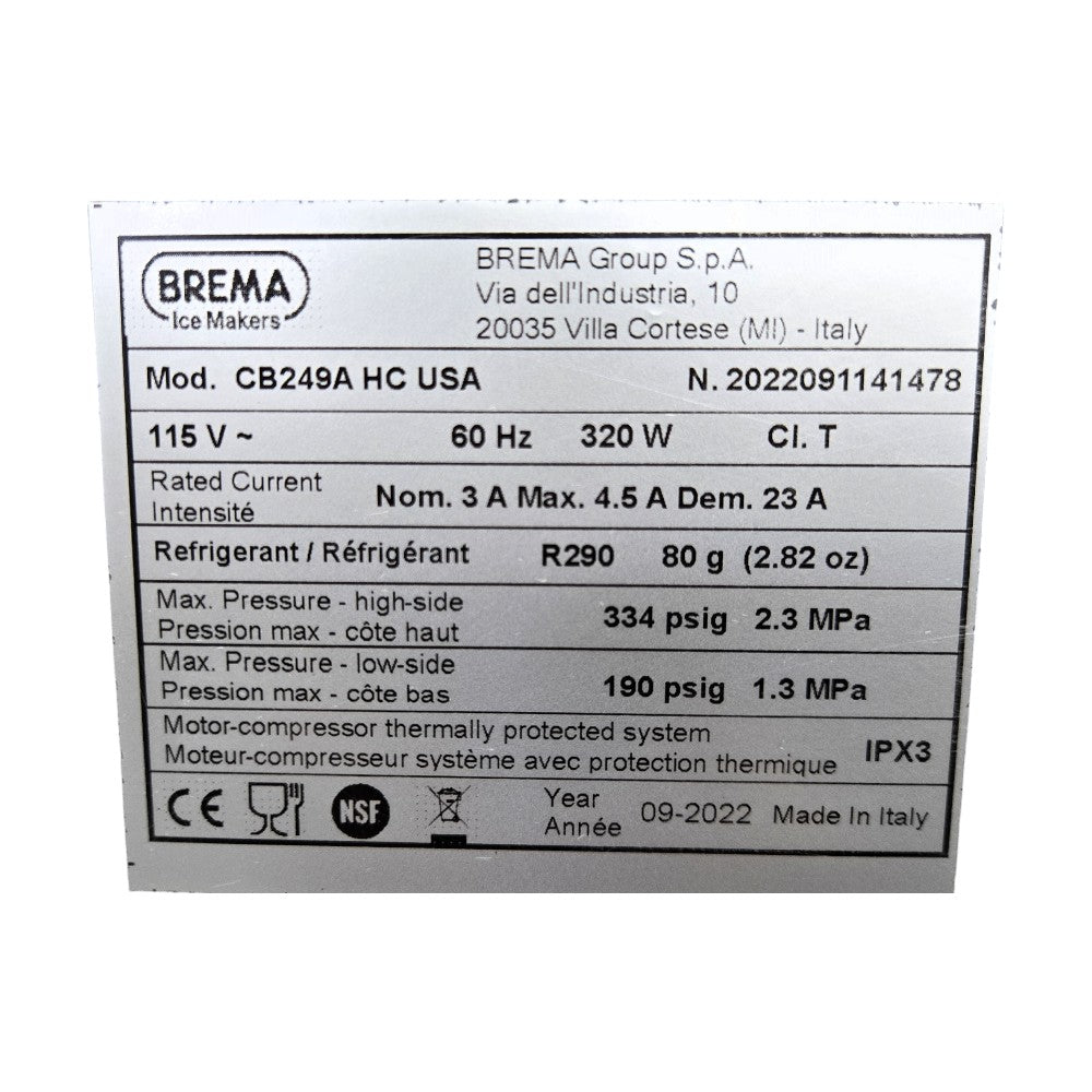 Brema CB249AHC Ice Cube Machine
