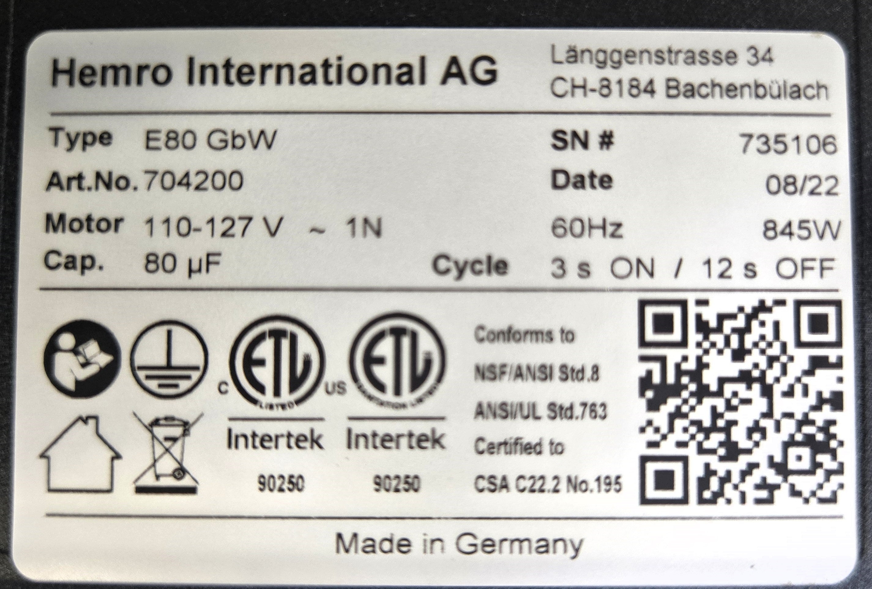Mahlkonig E80 Grinder