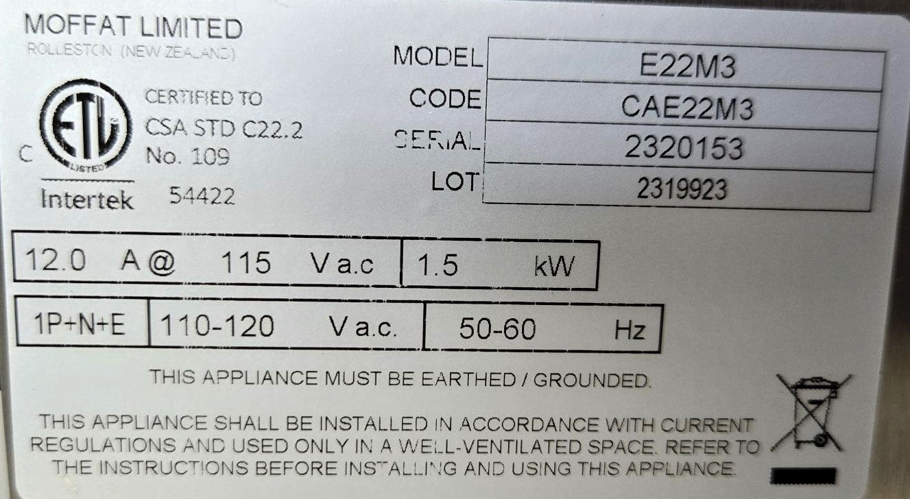 Turbofan E22M3 Convection Oven