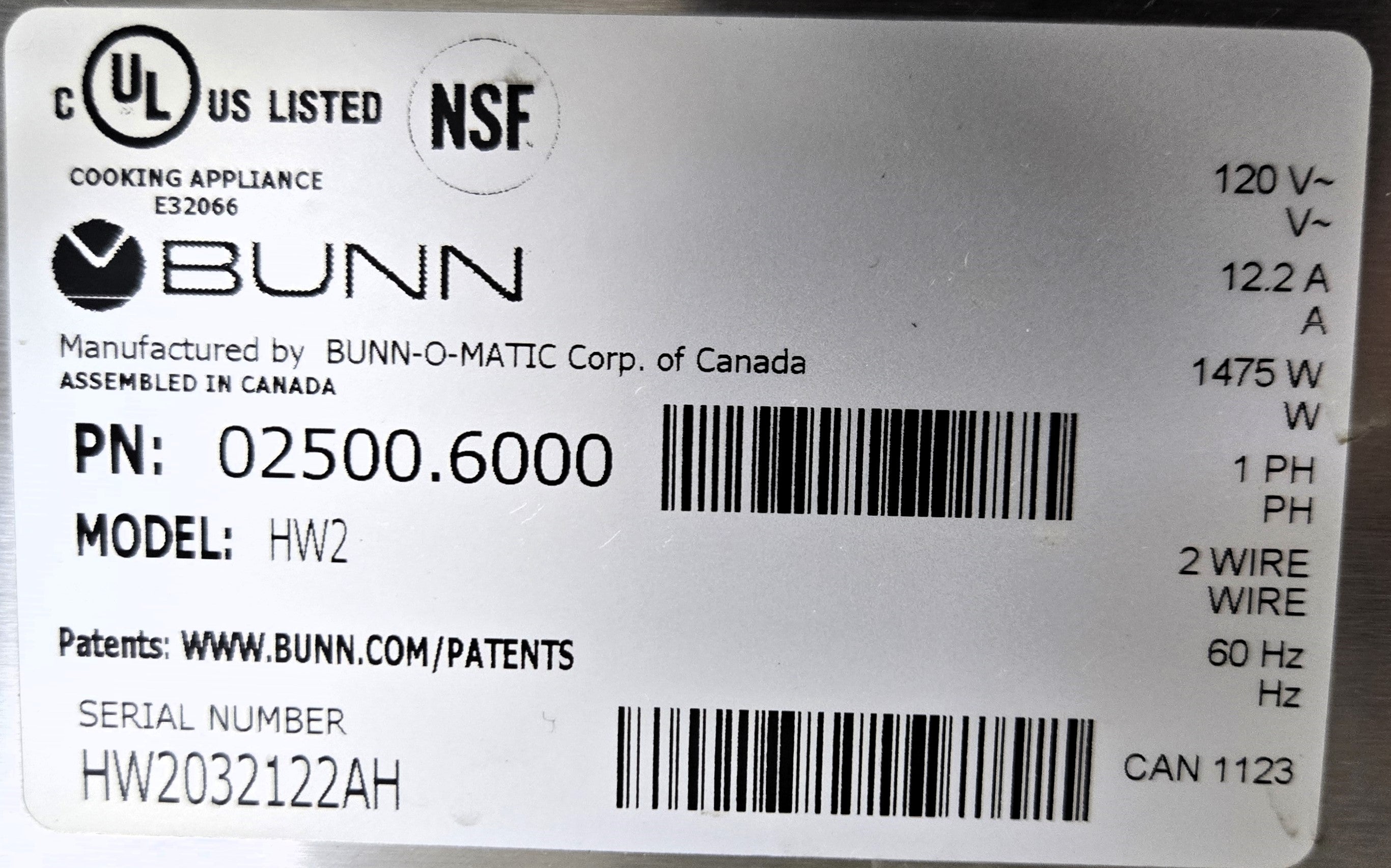 Bunn HW2 Hot Water Machine