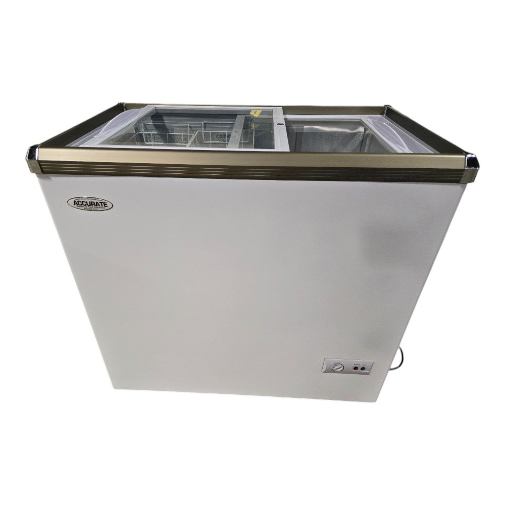 Omcan FR-CN-0200 Ice Cream Display Chest Freezer with Flat Glass Top