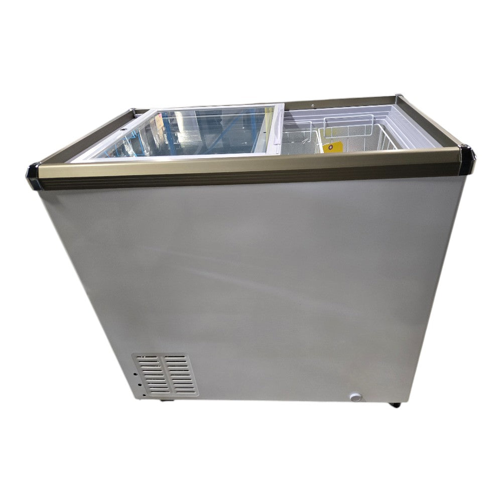 Omcan FR-CN-0200 Ice Cream Display Chest Freezer with Flat Glass Top