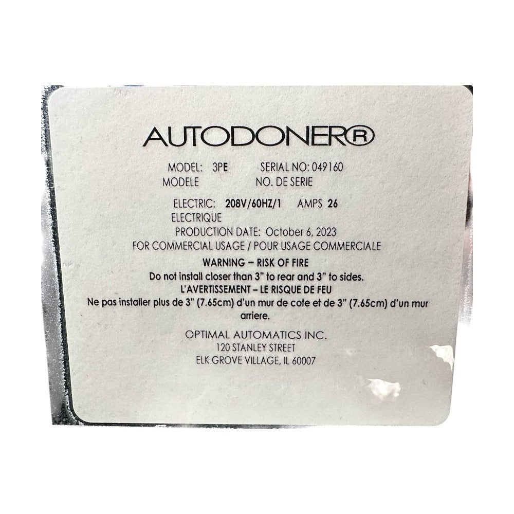 Autodoner 3PE Electric Broiler - Vertical - Never Used