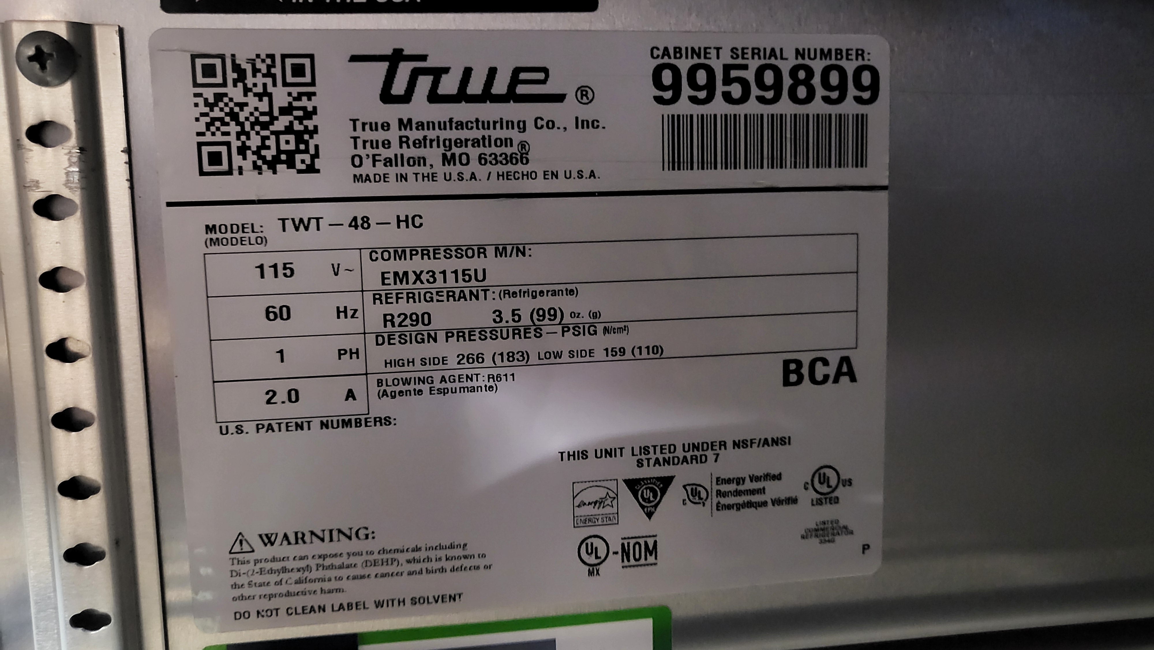 Thumbnail - True - TWT-48-HC - Undercounter Work Bench