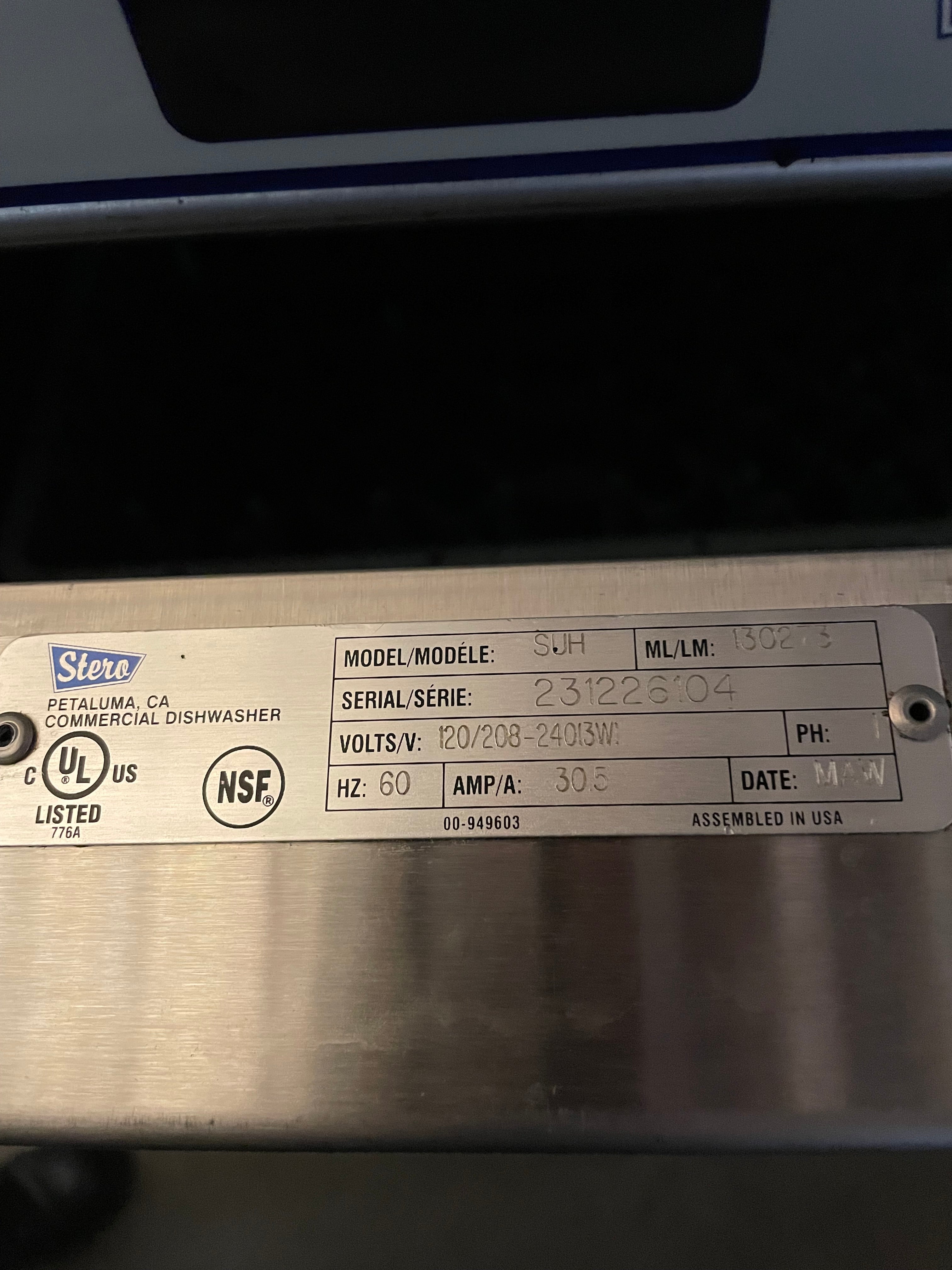 Thumbnail - Stero SUH-130238 Undercounter Dishwasher