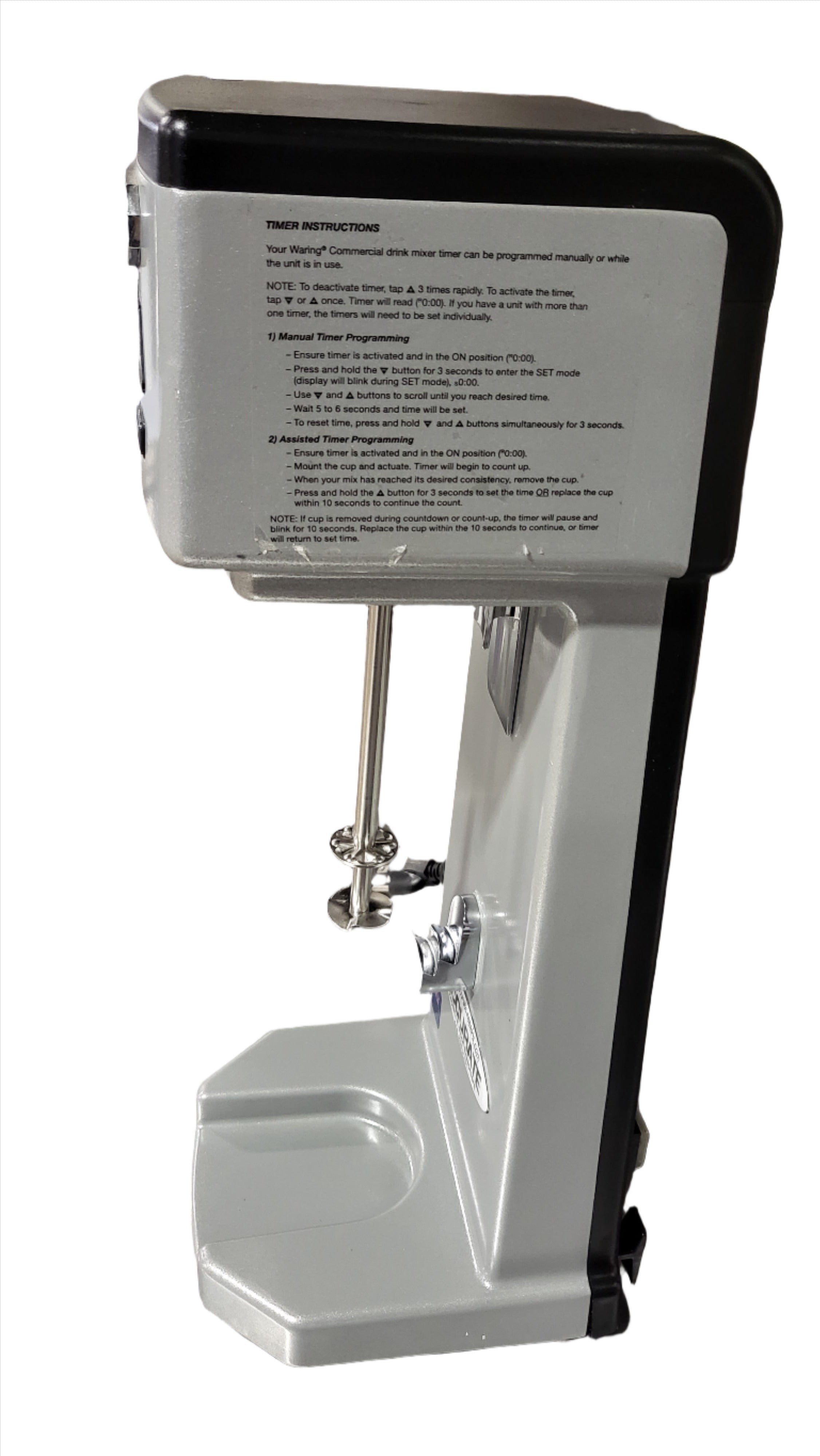 Waring WDM120TX Single Spindle Three Speed Drink Mixer with Timer