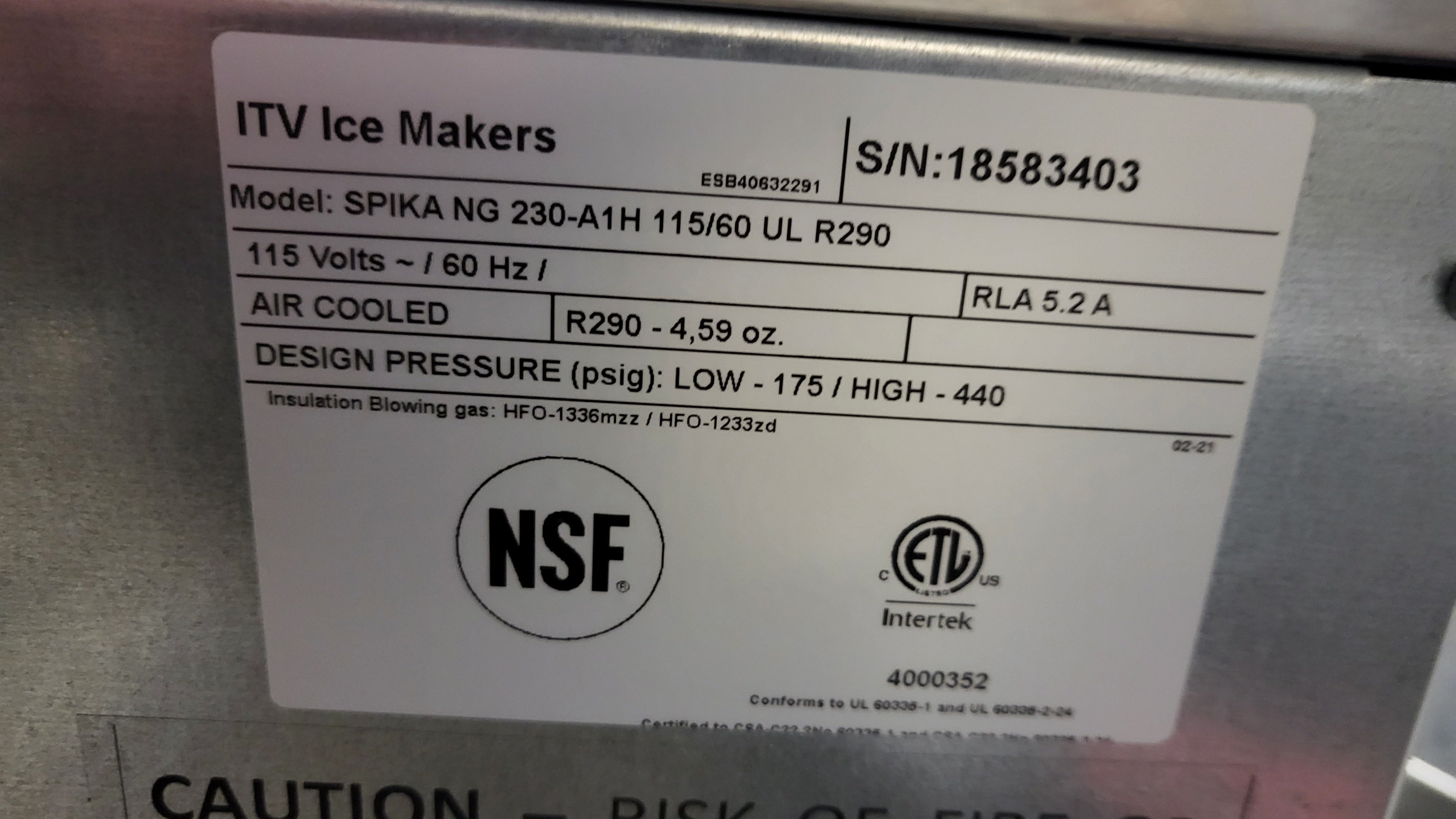 Thumbnail - ITV NG230 A1F Self-Contained Ice Cube Machine