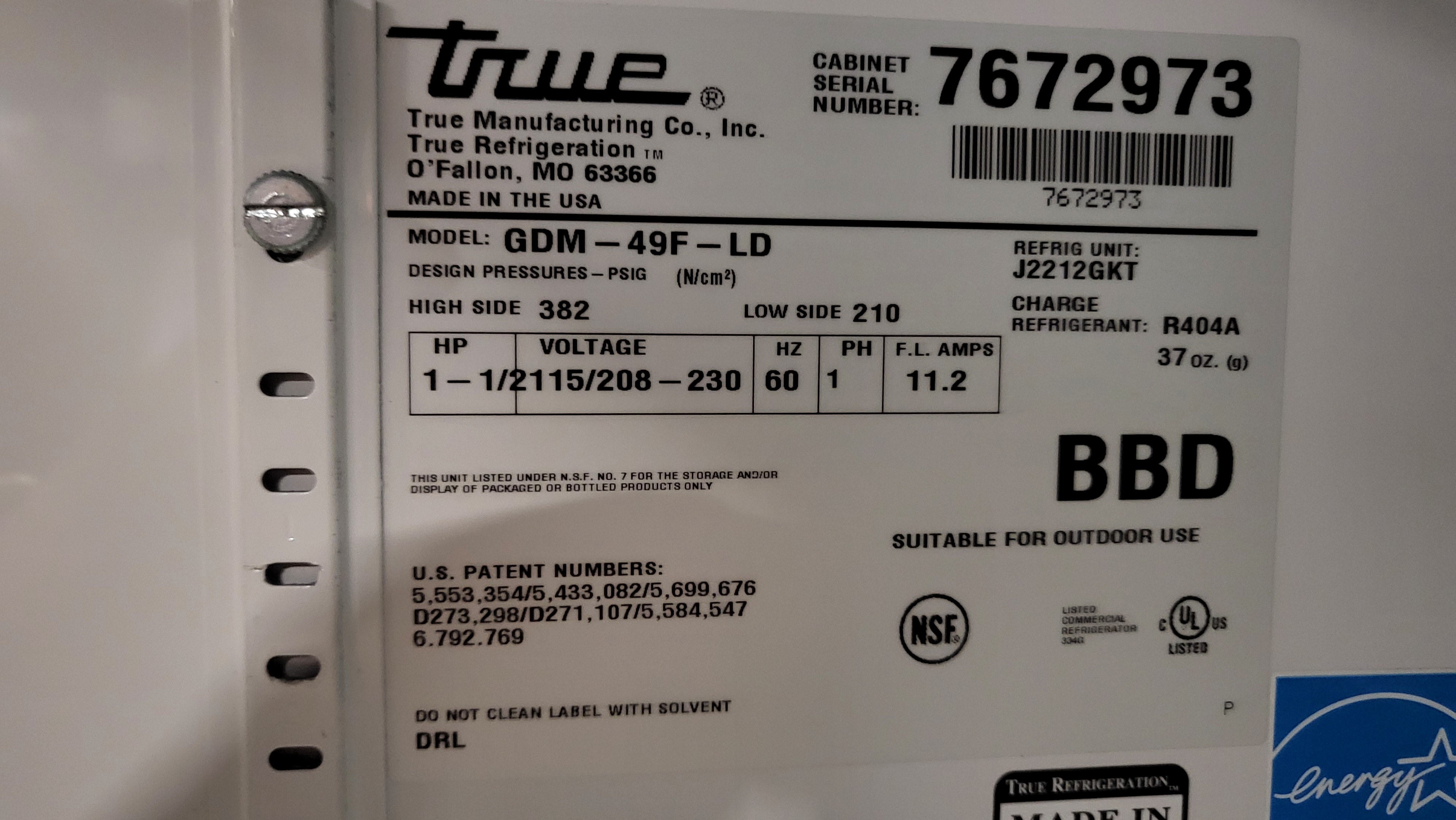 True GDM-49FLD Door Glass Freezer