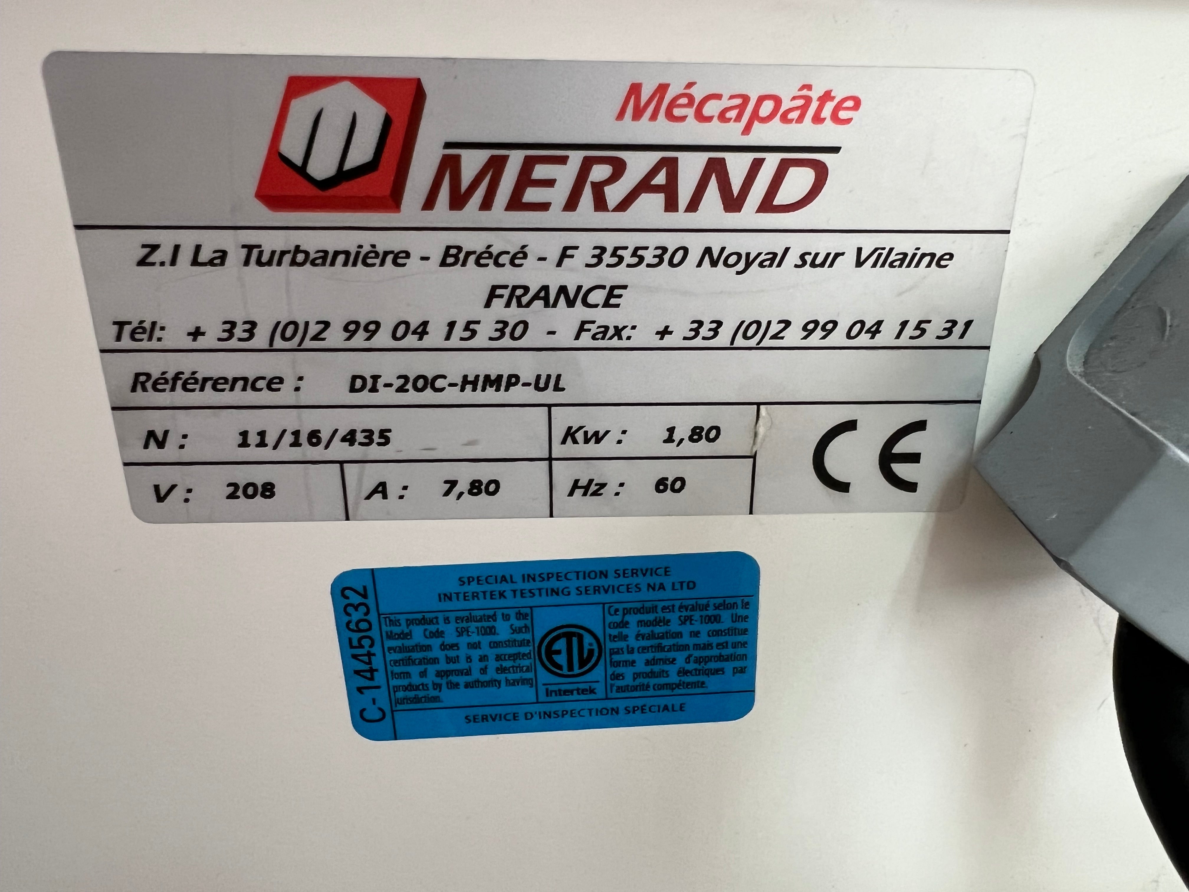 Thumbnail - Merrand DI-20C-HMP Hydraulic Dough Divider