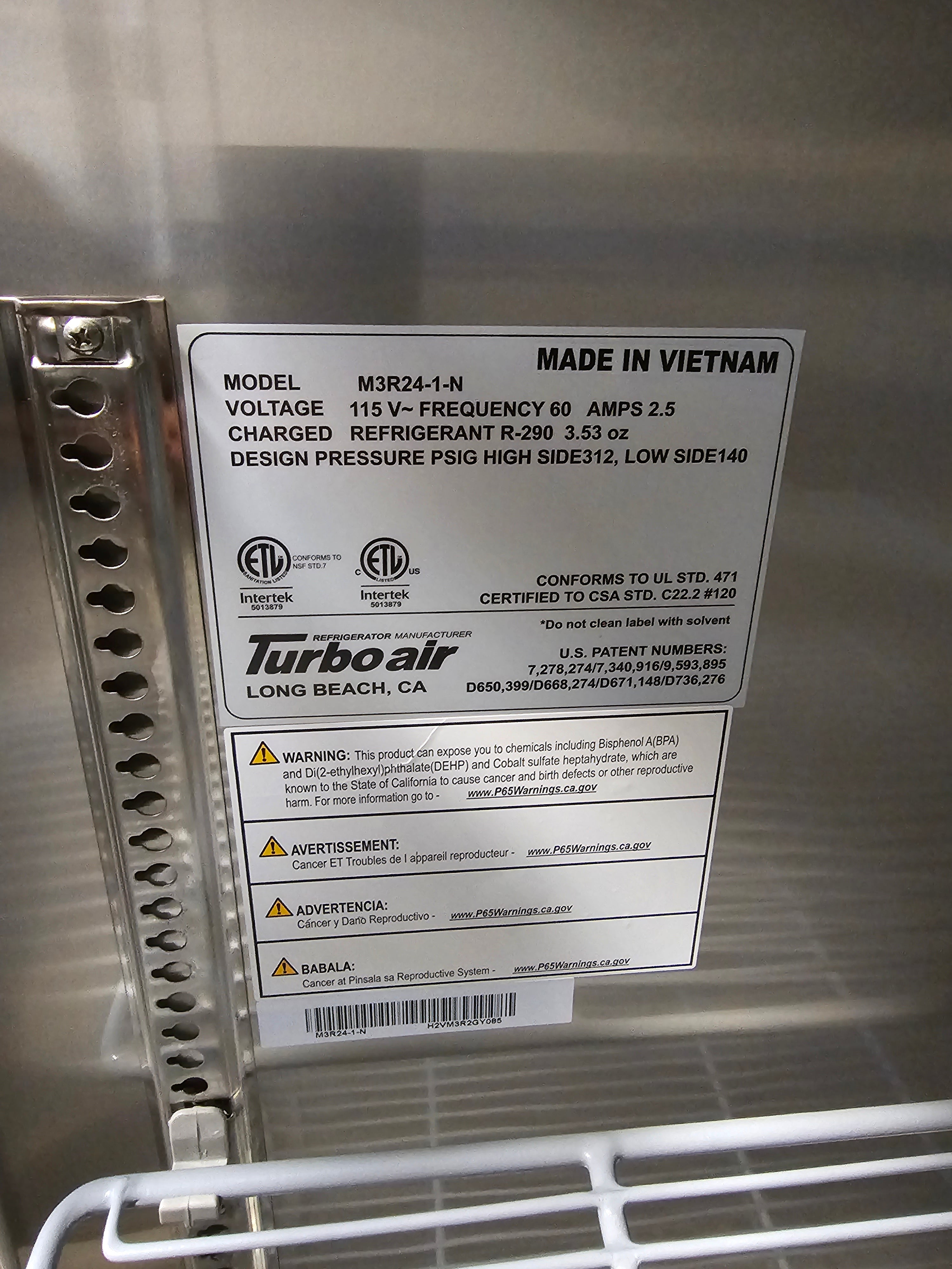 Thumbnail - Turbo Air M3R24-1-N Solid Door Reach-in Refrigerator