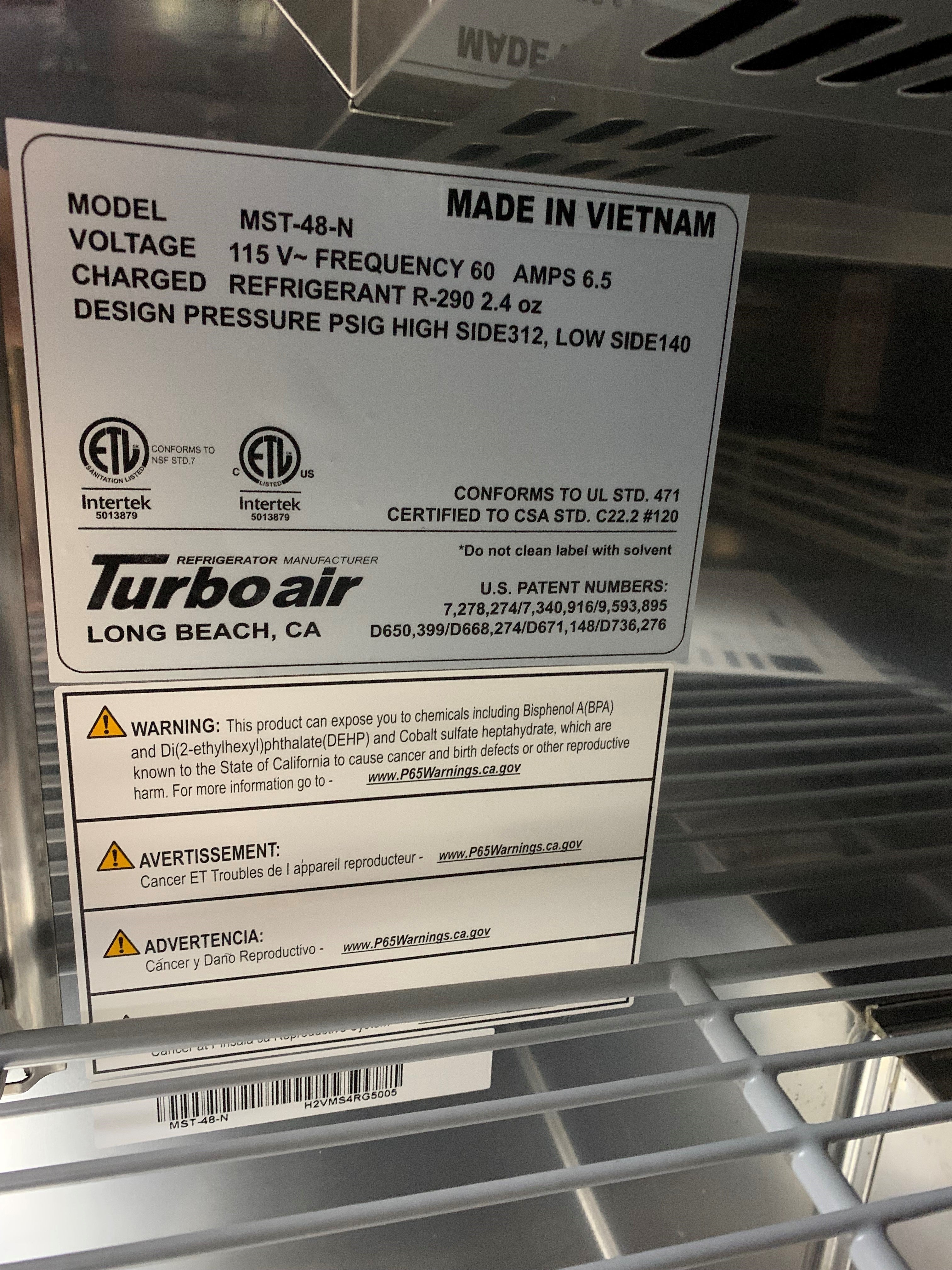 Thumbnail - Turbo Air MST-48-N Sandwich/Salad Prep Table