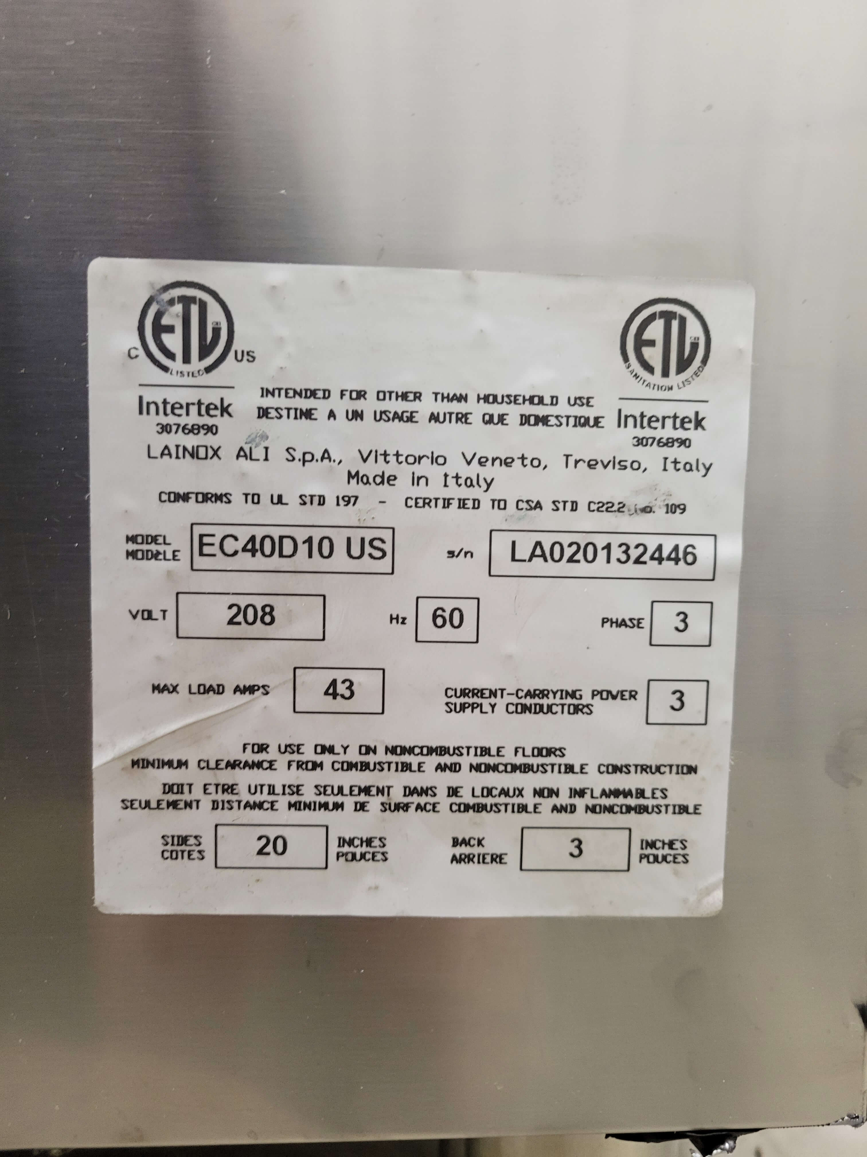 Thumbnail - Turbofan EC40D10P Combi Oven (5)