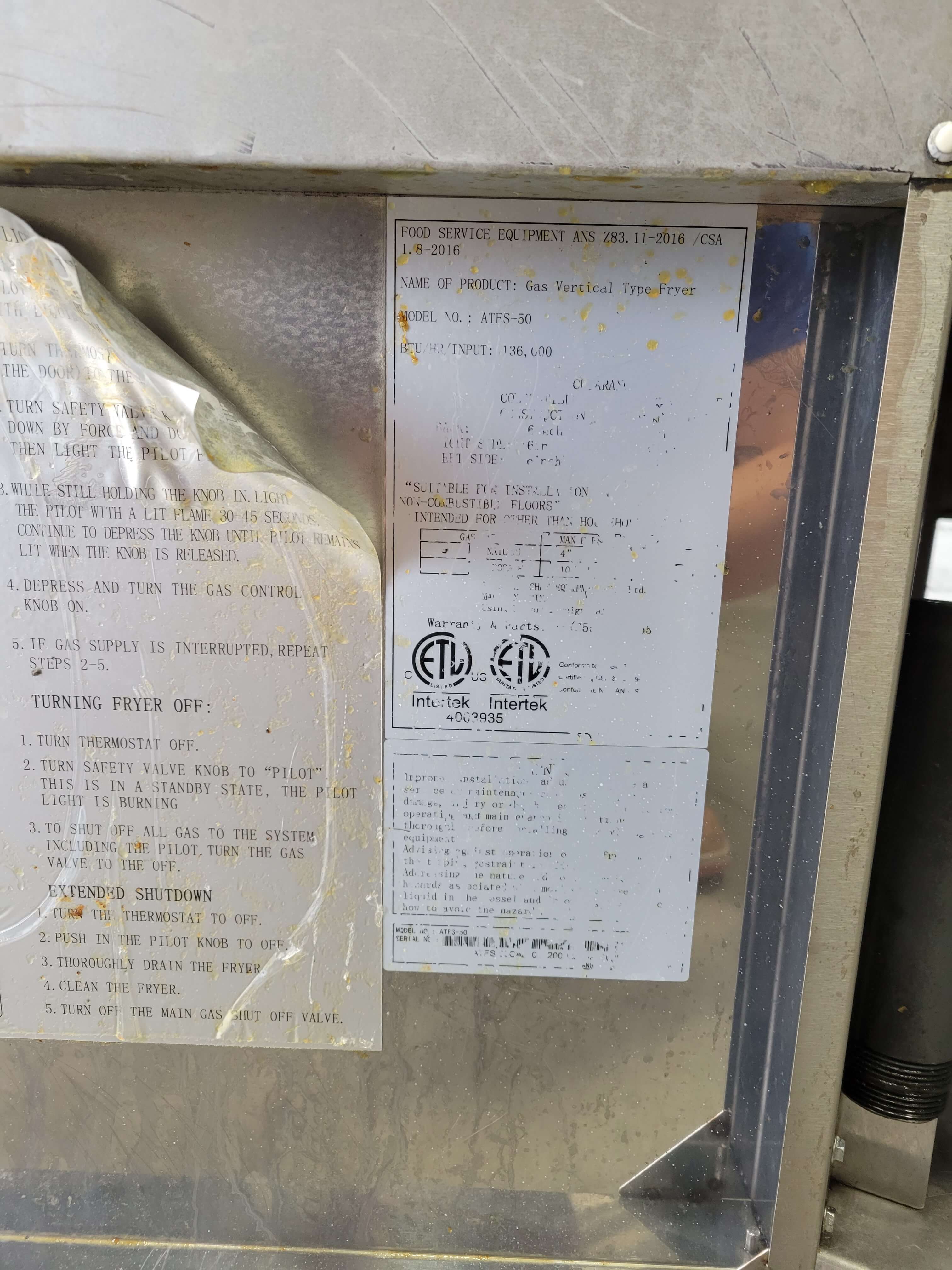 Thumbnail - Atosa ATFS-50 Gas Vertical Gas Fryer (7)