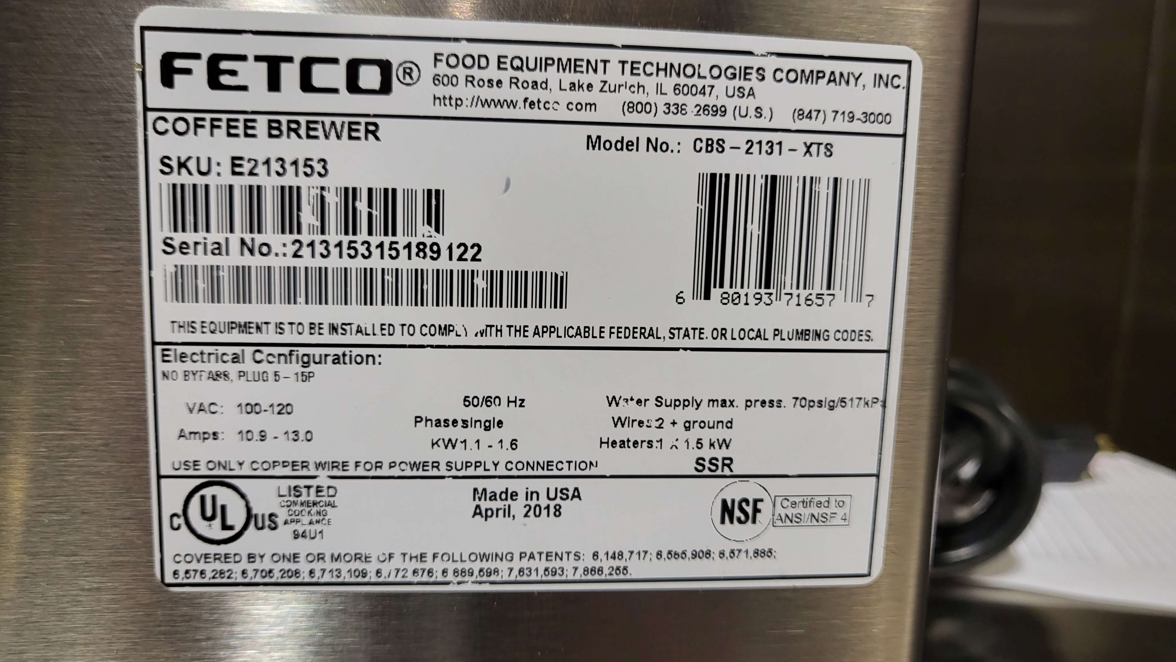 Thumbnail - Fetco CBS-2131-XTS Coffee Brewer (4)