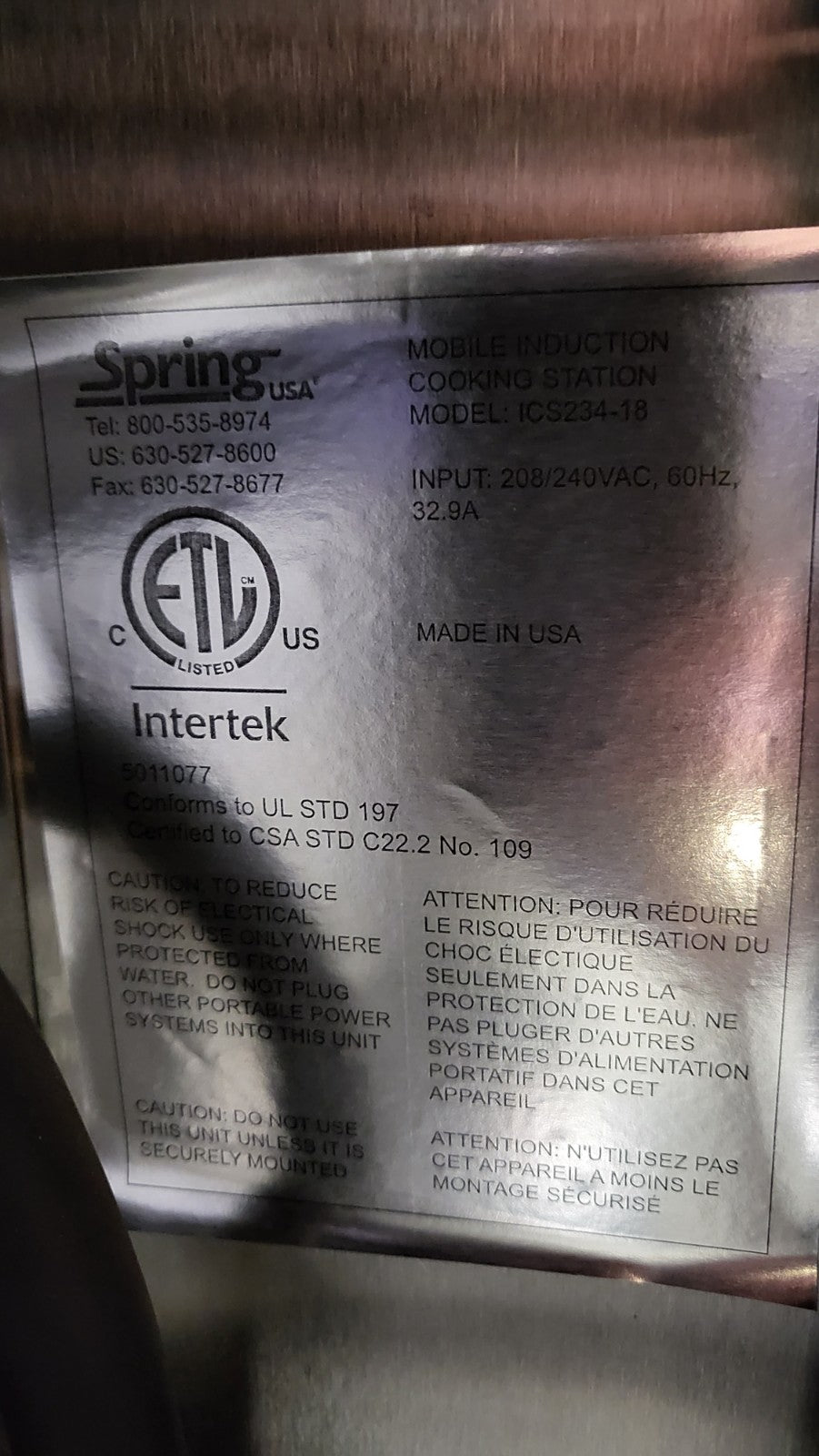Thumbnail - Spring USA ICS234-18 Induction Range (5)
