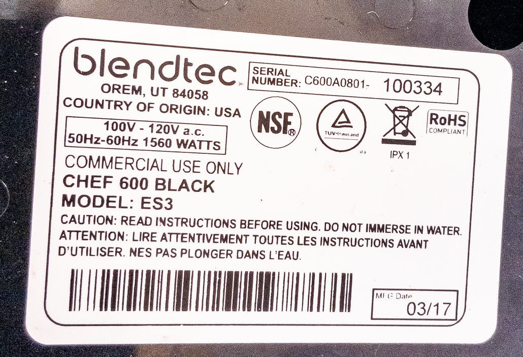 Thumbnail - Blendtec CHEF 600 Blender (6)