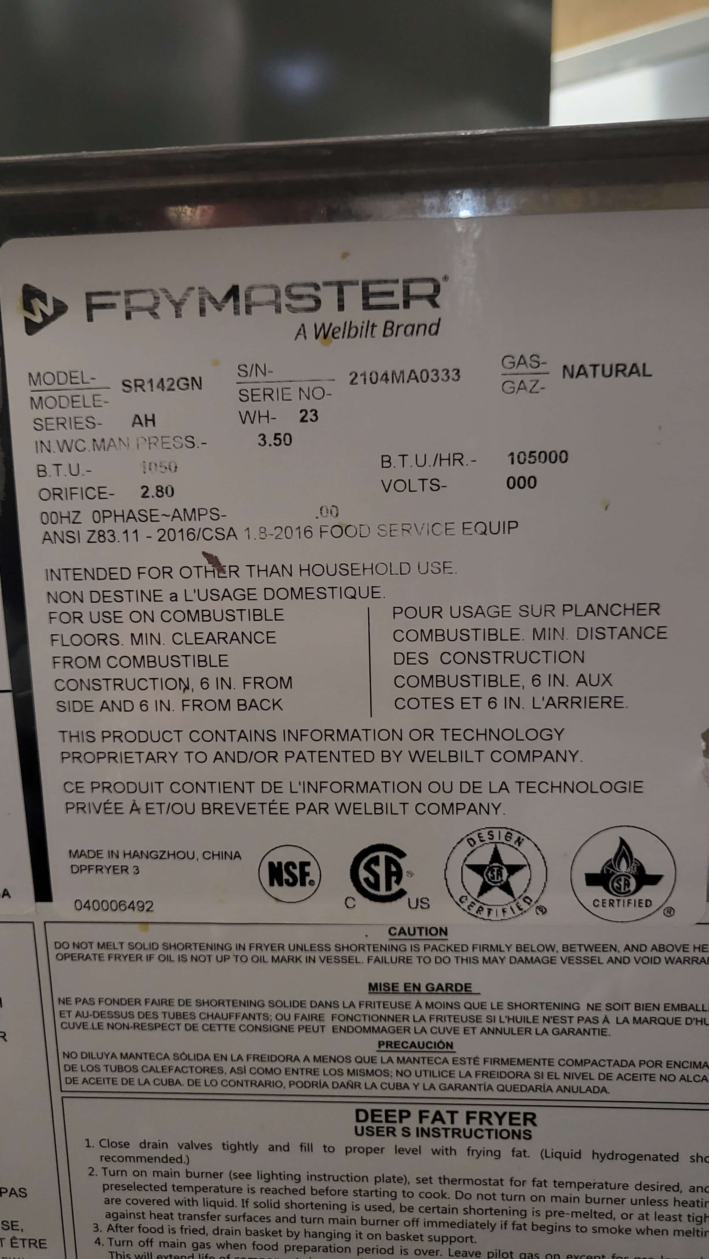 Thumbnail - Frymaster SR142GN Floor Fryer (5)
